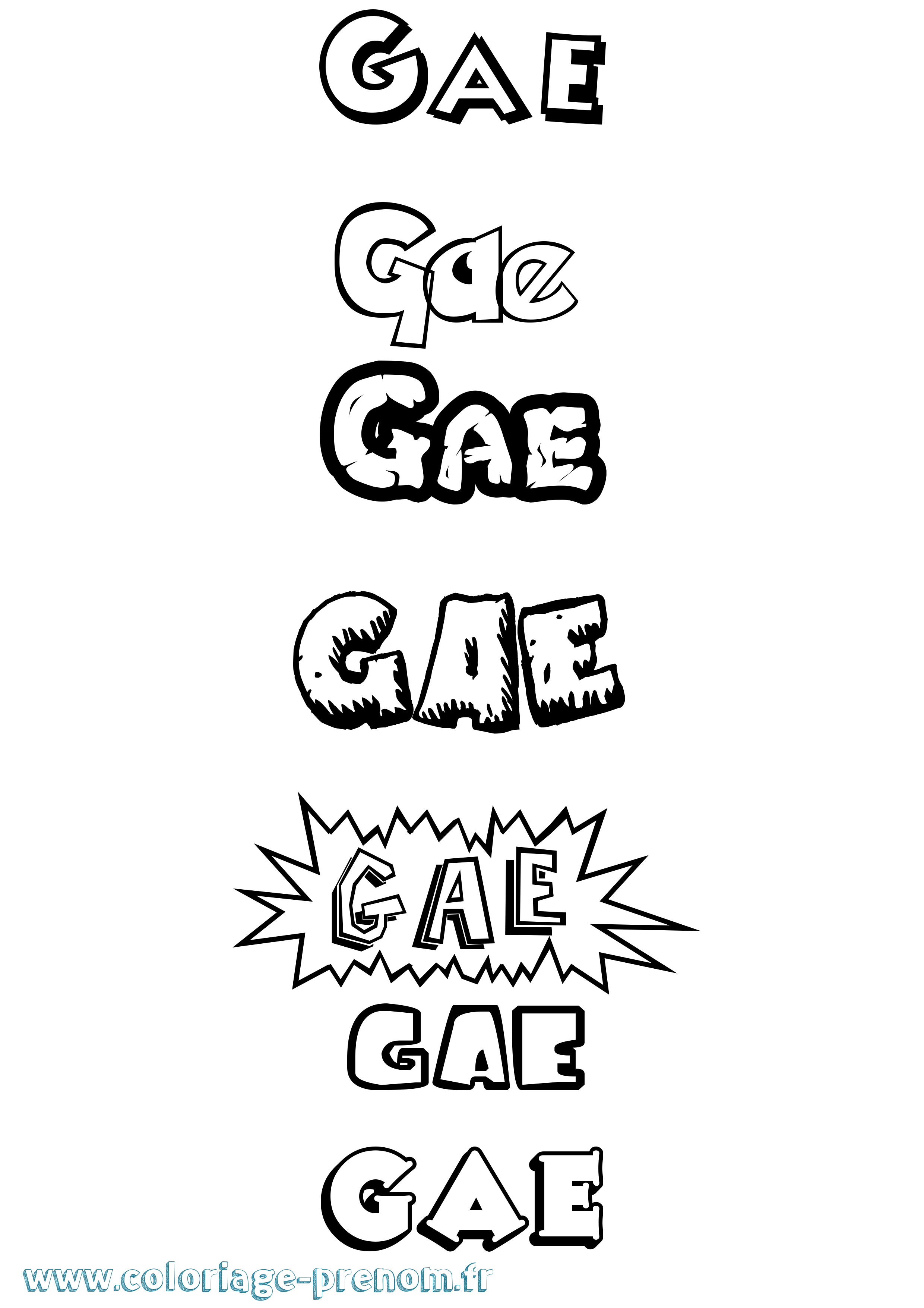 Coloriage Gae Dessin Animé Coloriage prénom Gae Dessin Animé