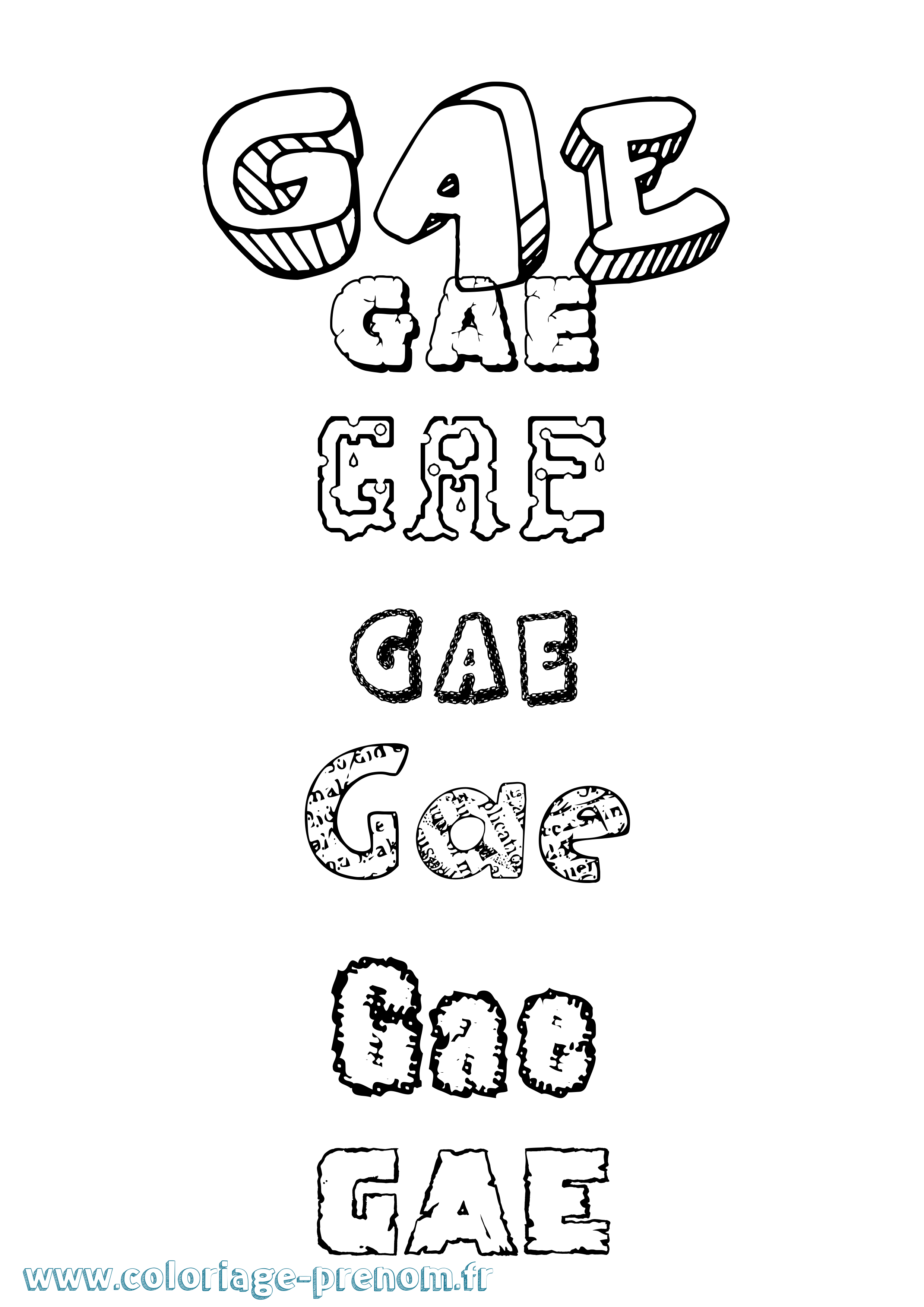 Coloriage Gae Destructuré Coloriage prénom Gae Destructuré