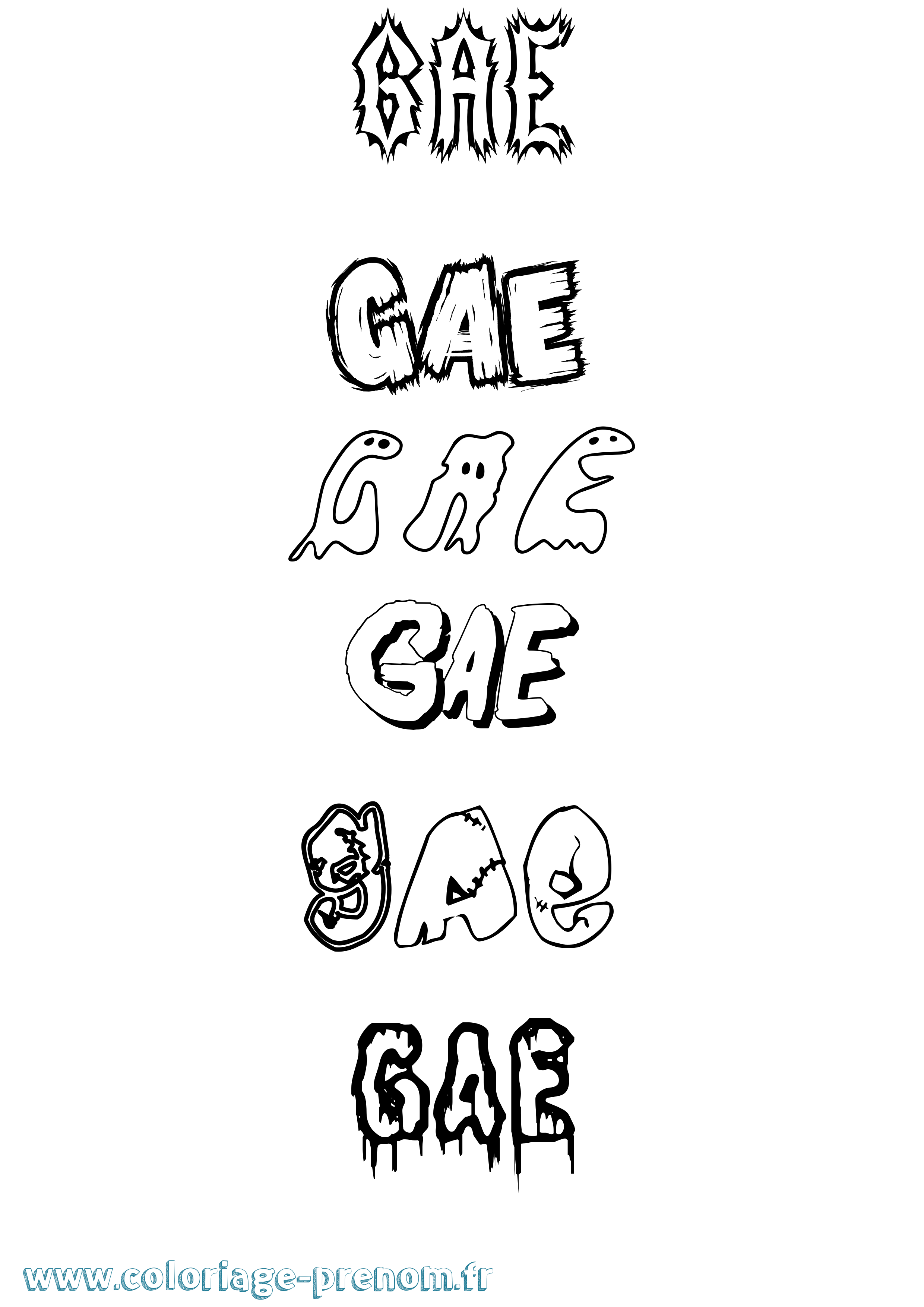 Coloriage Gae Frisson Coloriage prénom Gae Frisson