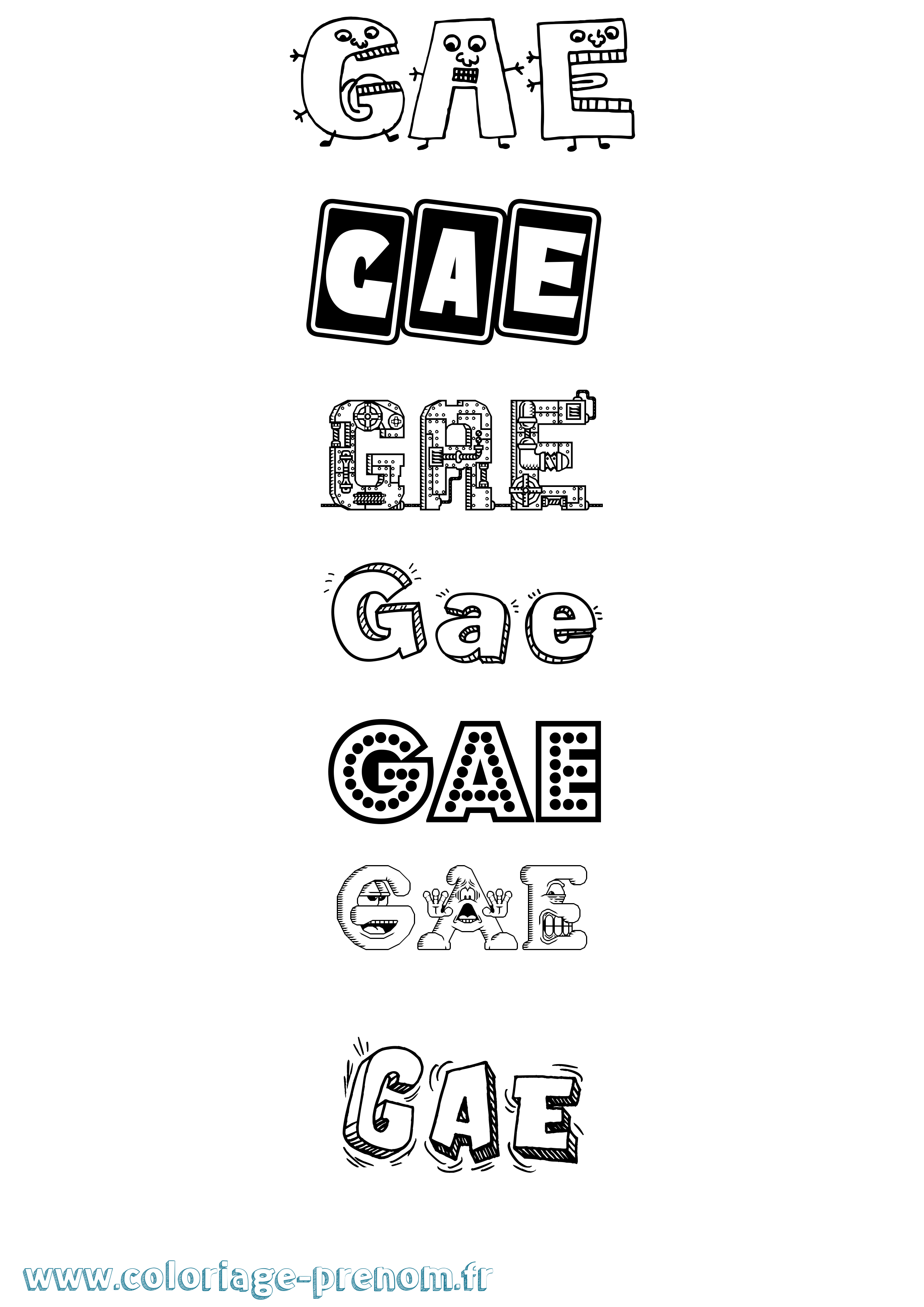Coloriage Gae Fun Coloriage prénom Gae Fun