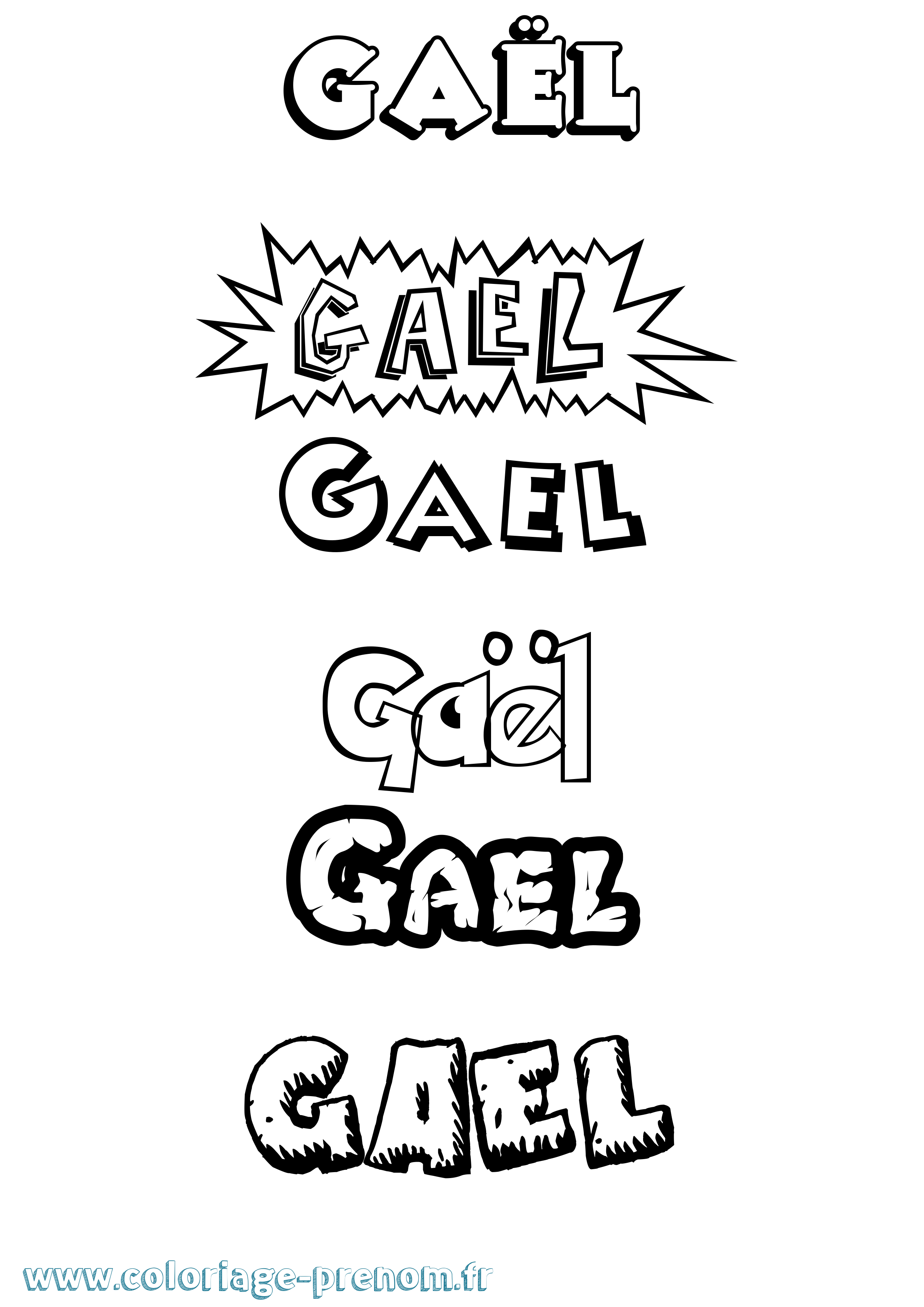 Coloriage prénom Gaël