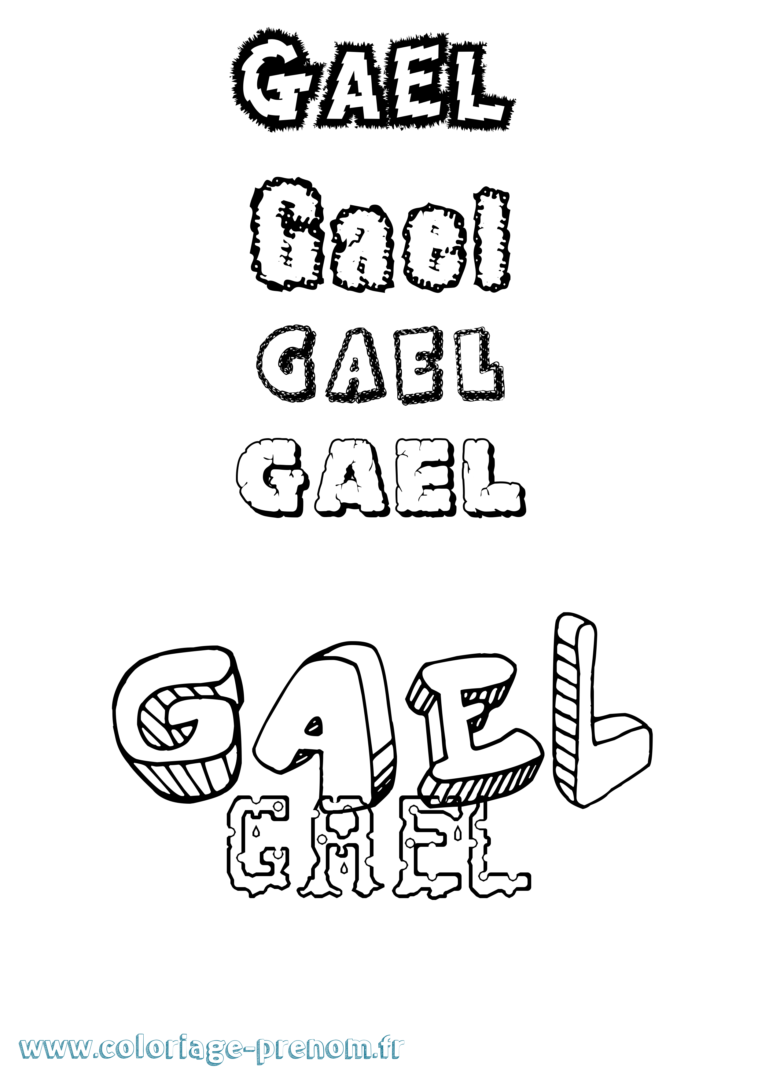 Coloriage Gaël Destructuré Coloriage prénom Gaël Destructuré