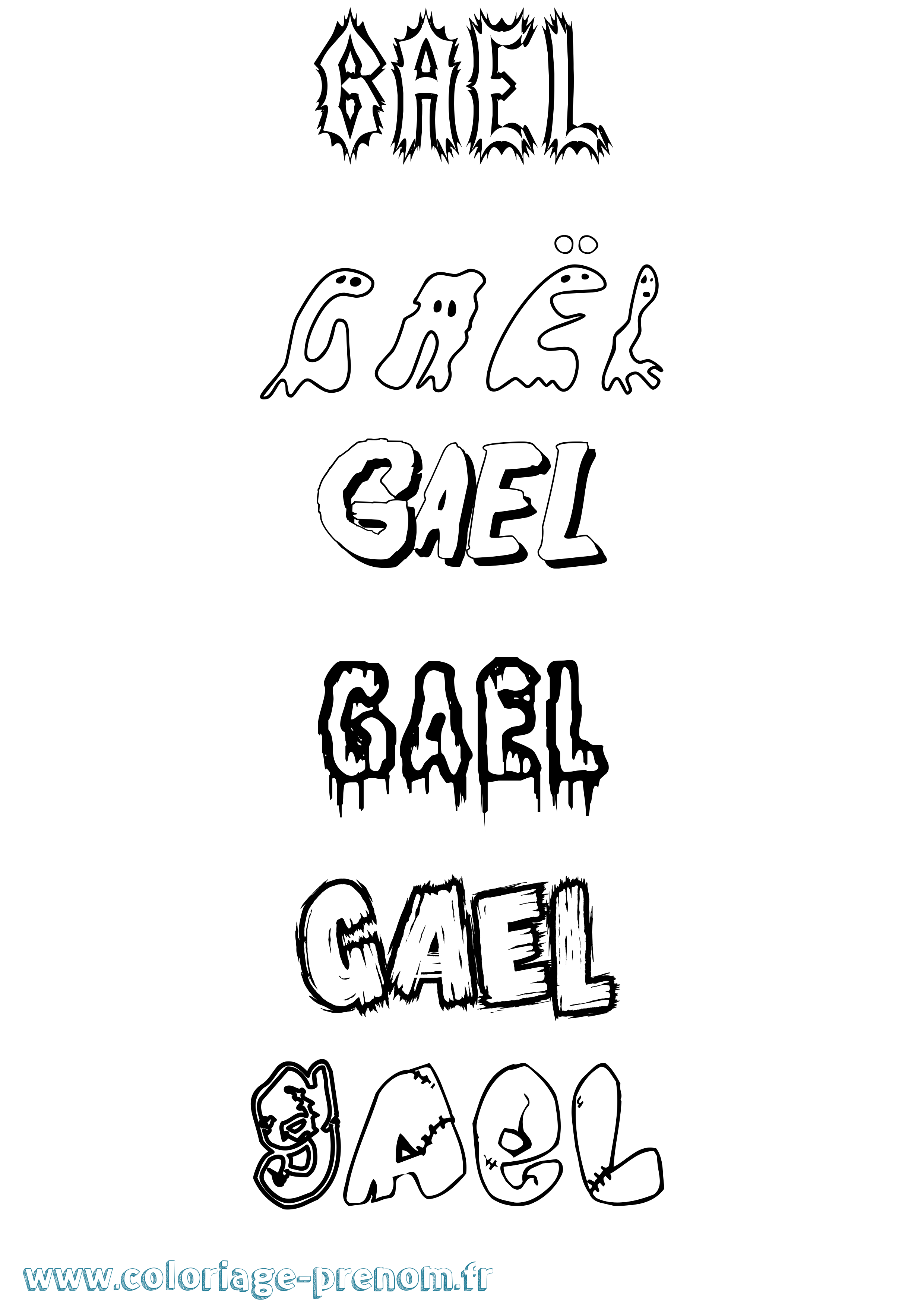 Coloriage Gaël Frisson Coloriage prénom Gaël Frisson