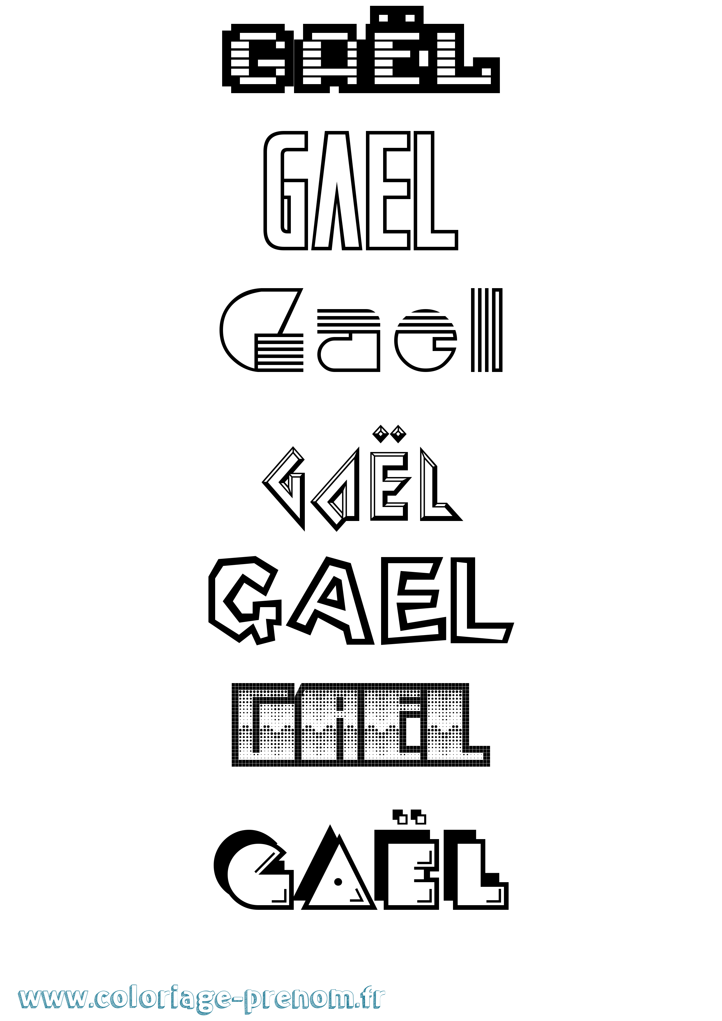Coloriage Gaël Jeux Vidéos Coloriage prénom Gaël Jeux Vidéos