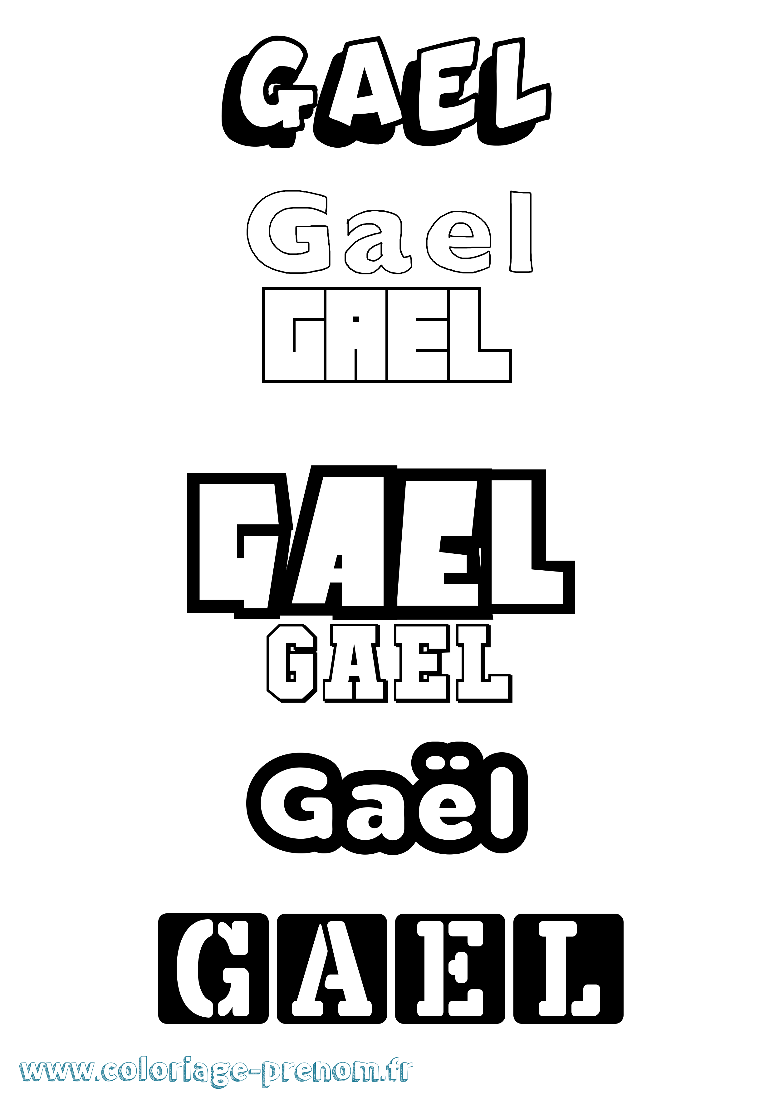 Coloriage Gaël Simple Coloriage prénom Gaël Simple