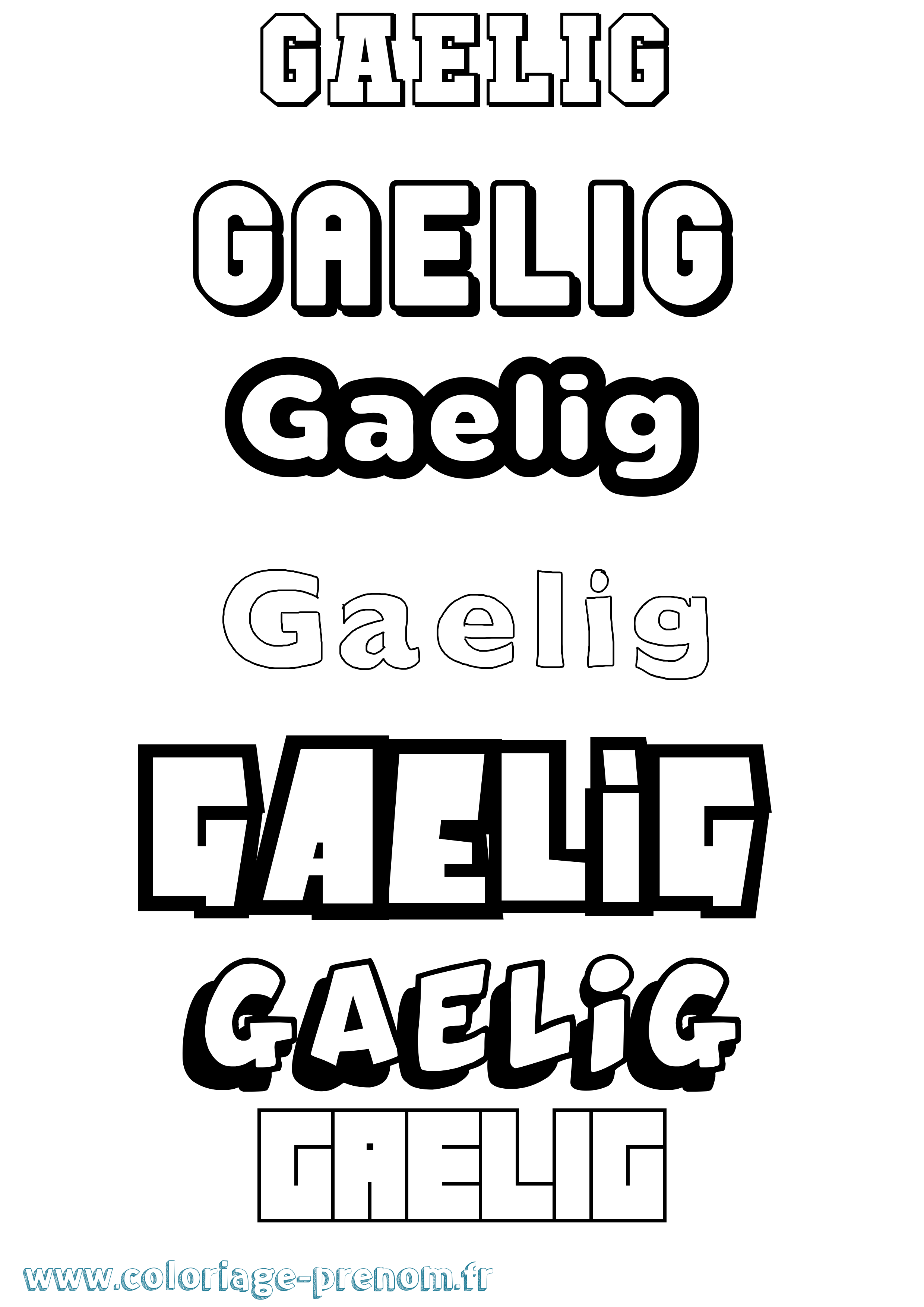 Coloriage prénom Gaelig Simple