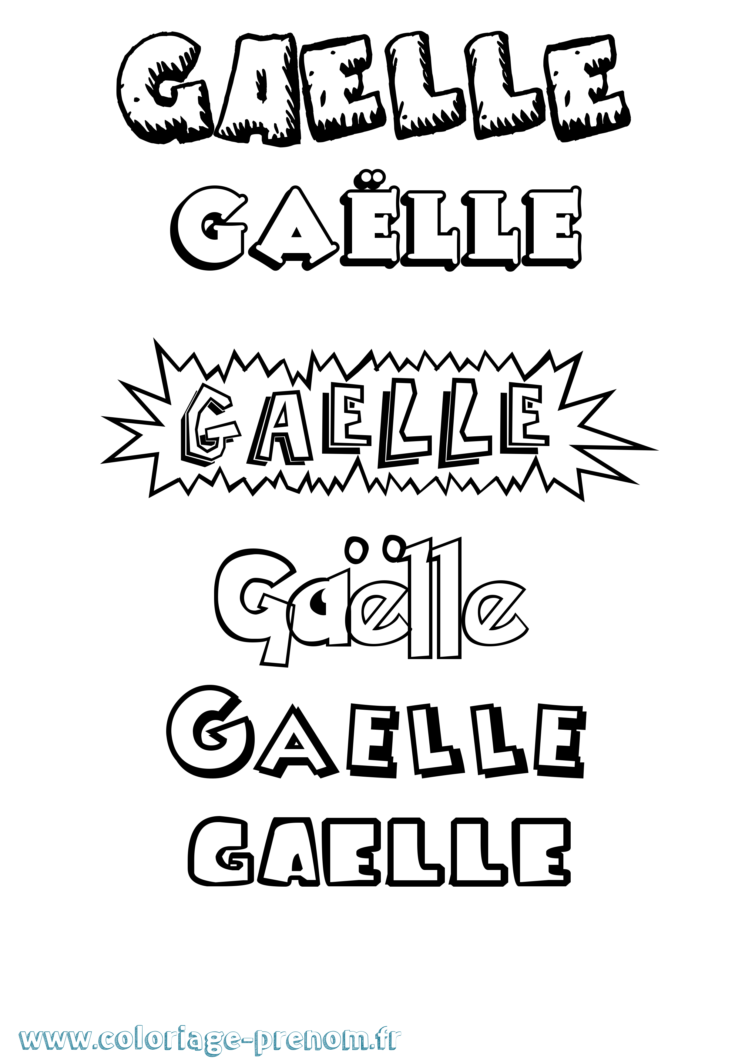 Coloriage prénom Gaëlle Dessin Animé