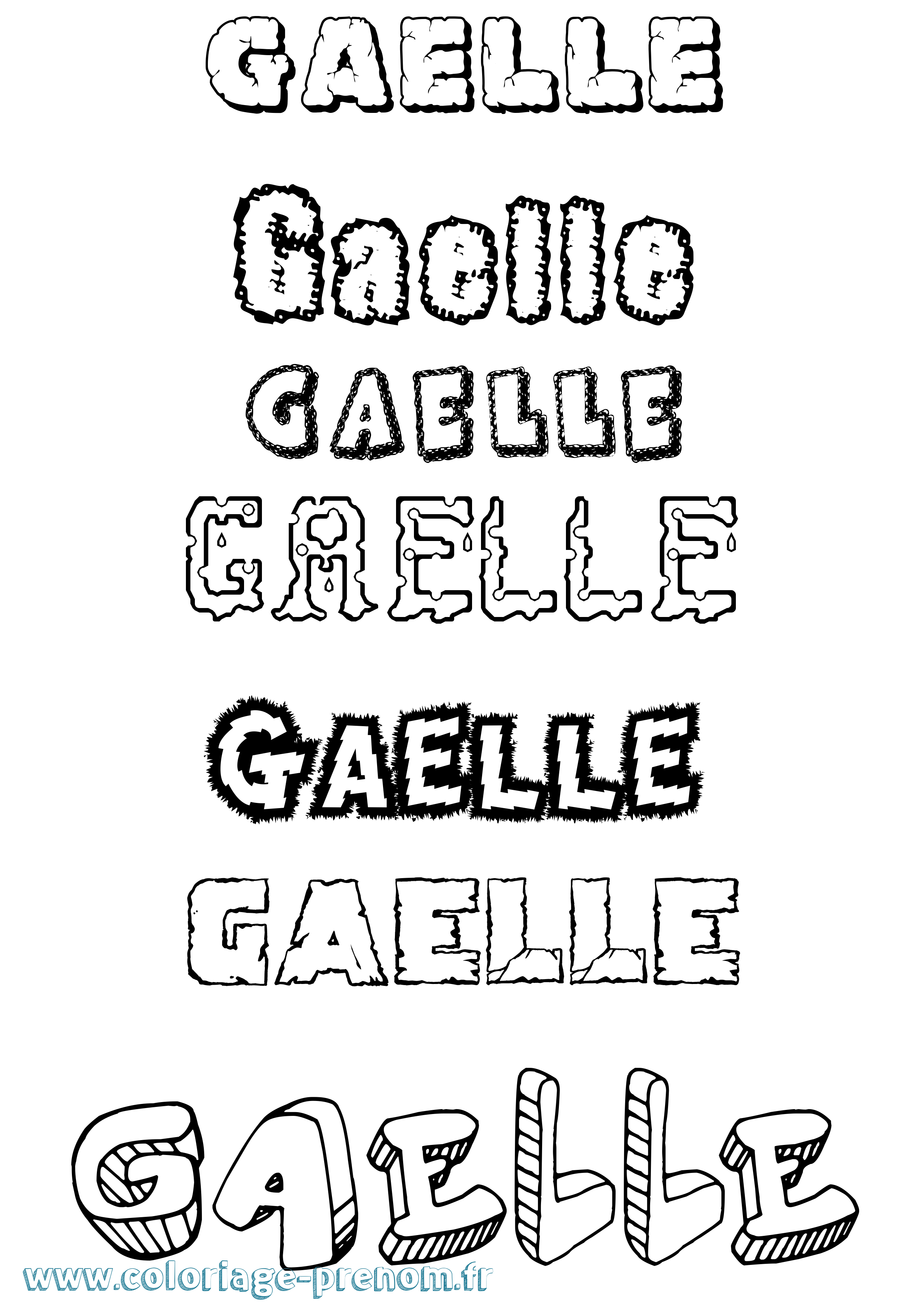 Coloriage Gaëlle Destructuré Coloriage prénom Gaëlle Destructuré