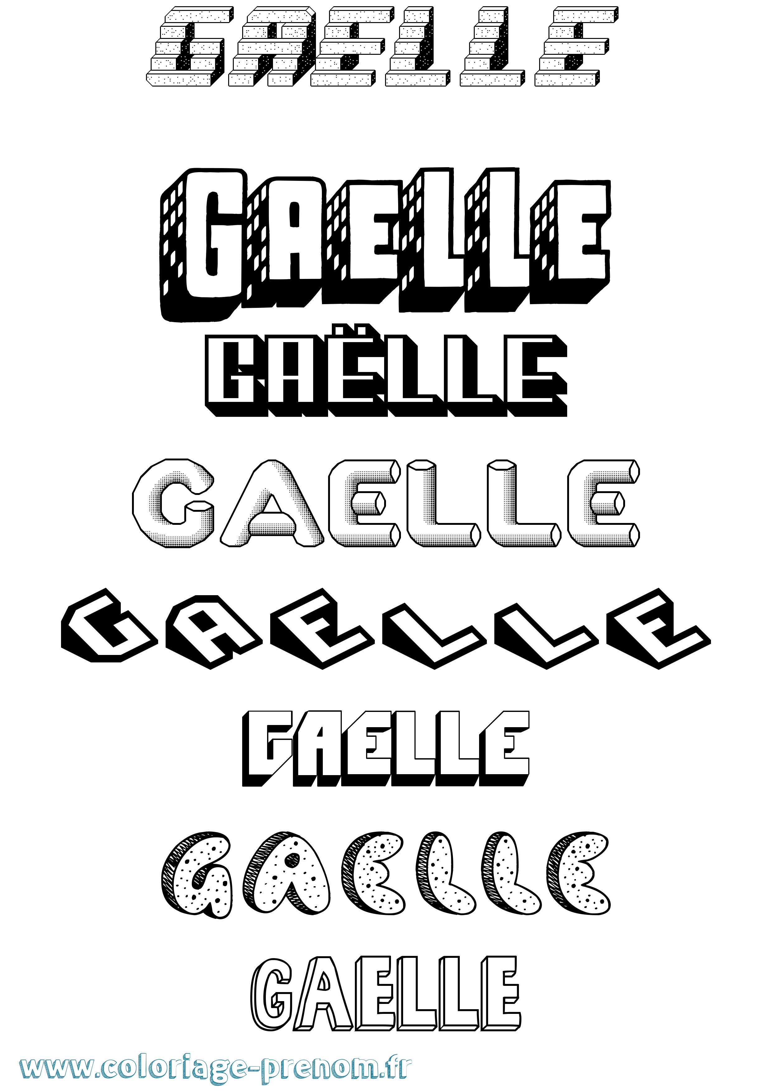 Coloriage Gaëlle Effet 3D Coloriage prénom Gaëlle Effet 3D