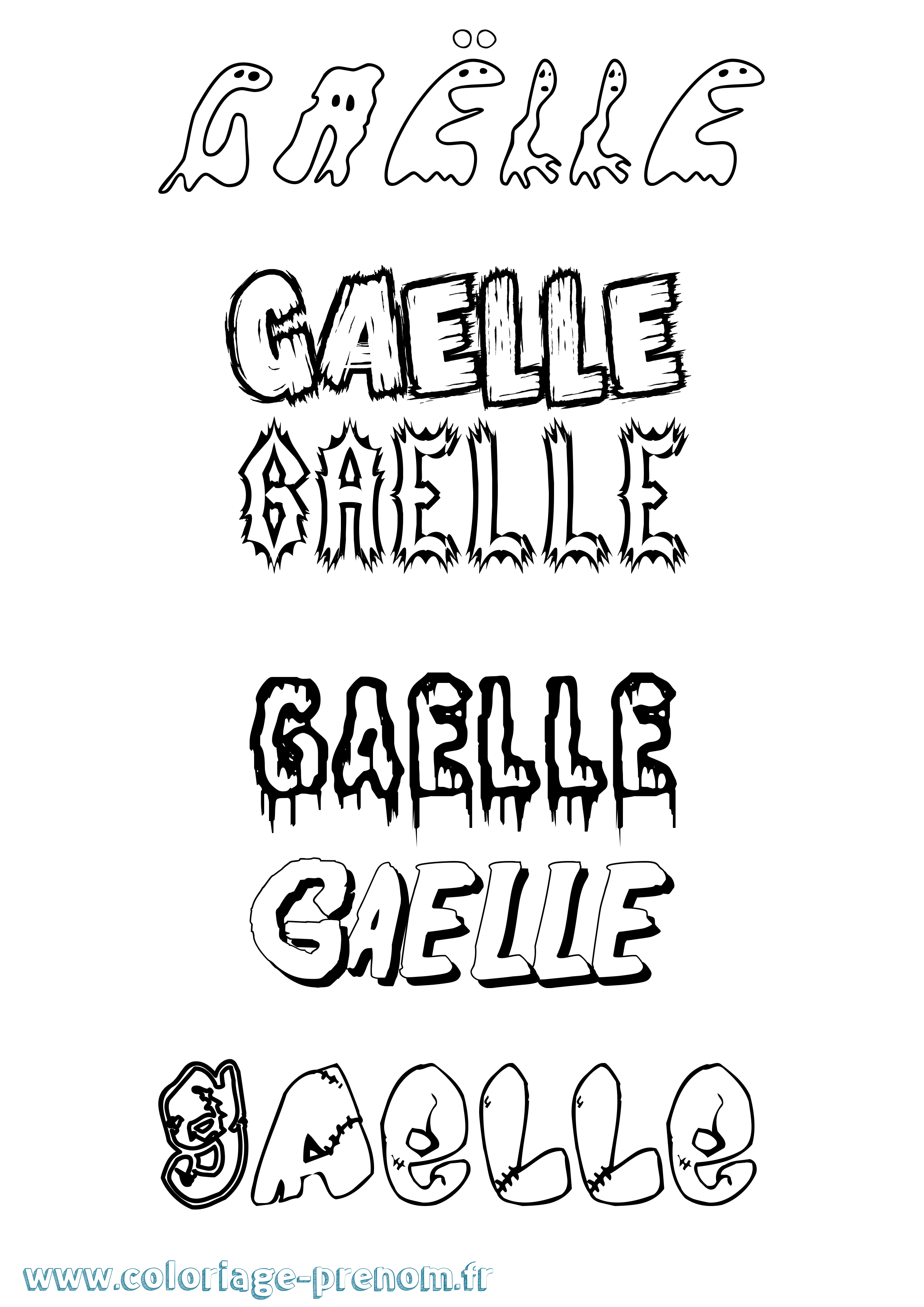 Coloriage Gaëlle Frisson Coloriage prénom Gaëlle Frisson