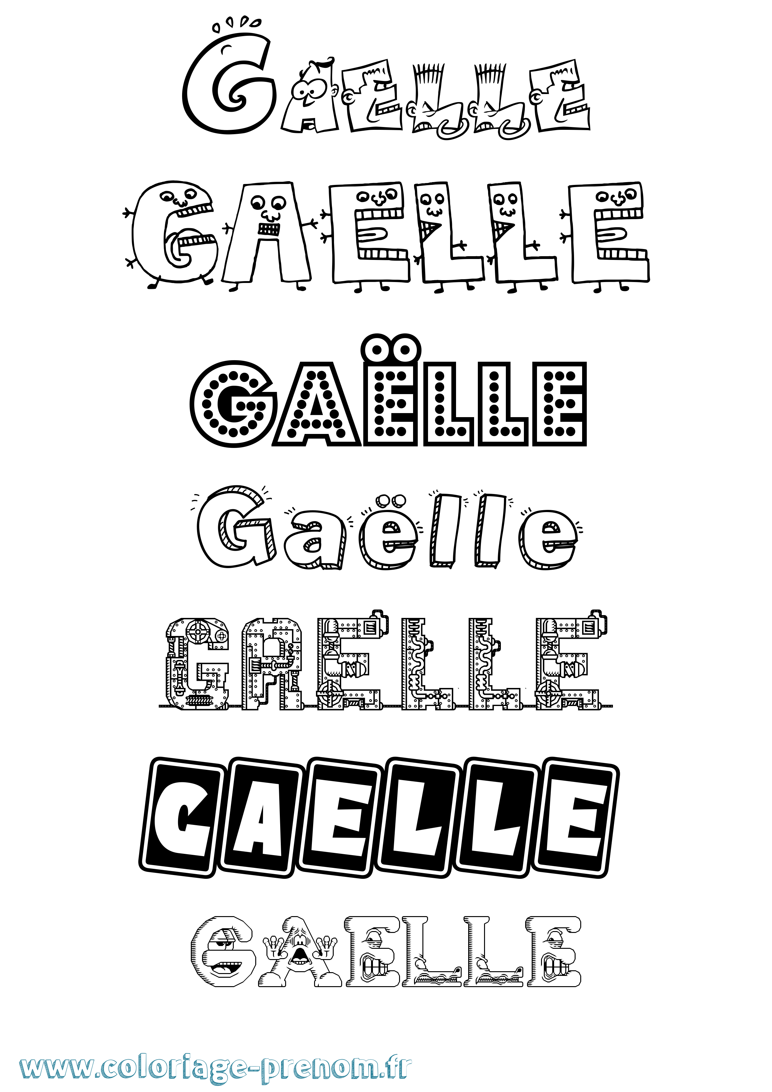 Coloriage Gaëlle Fun Coloriage prénom Gaëlle Fun