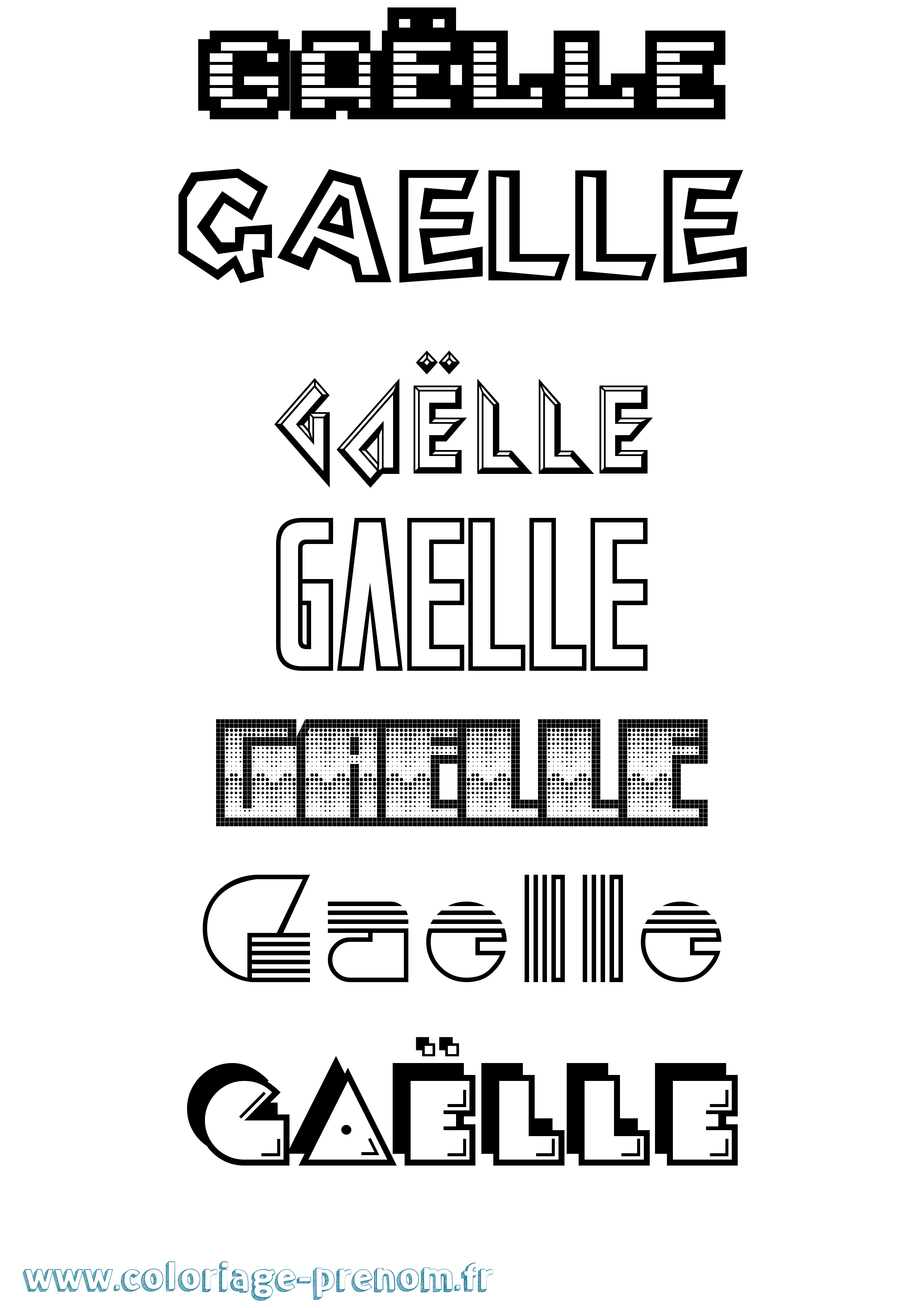 Coloriage Gaëlle Jeux Vidéos Coloriage prénom Gaëlle Jeux Vidéos