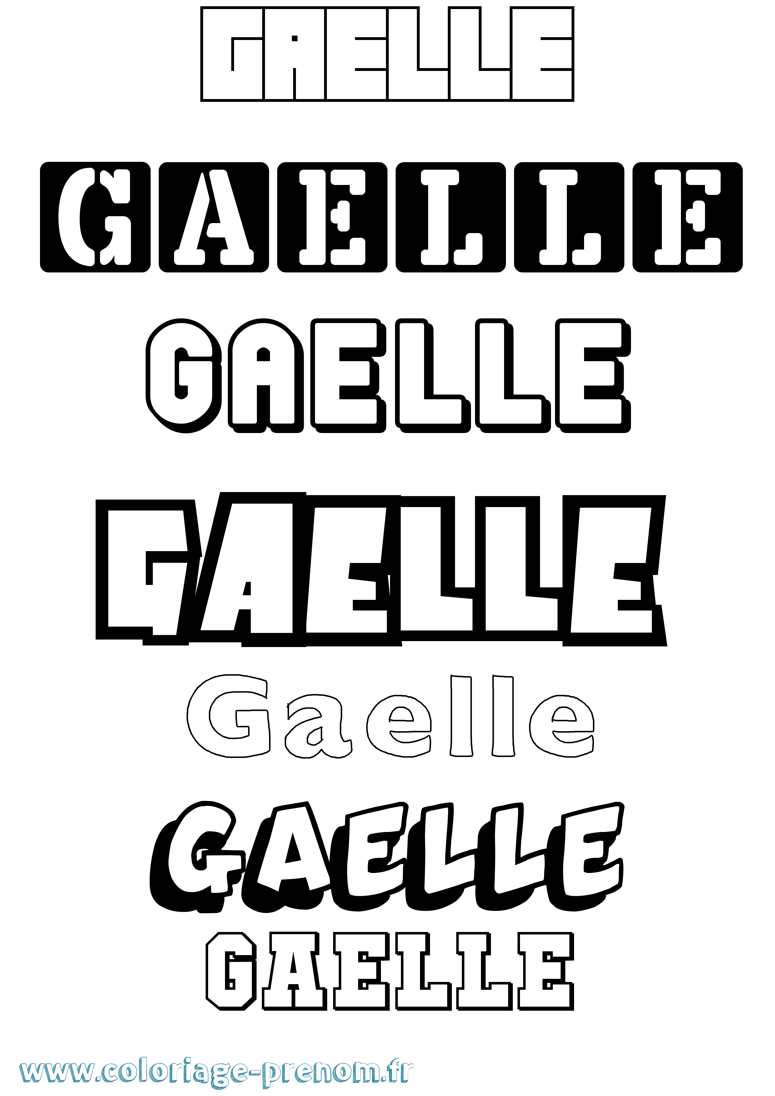 Coloriage Gaëlle Simple Coloriage prénom Gaëlle Simple