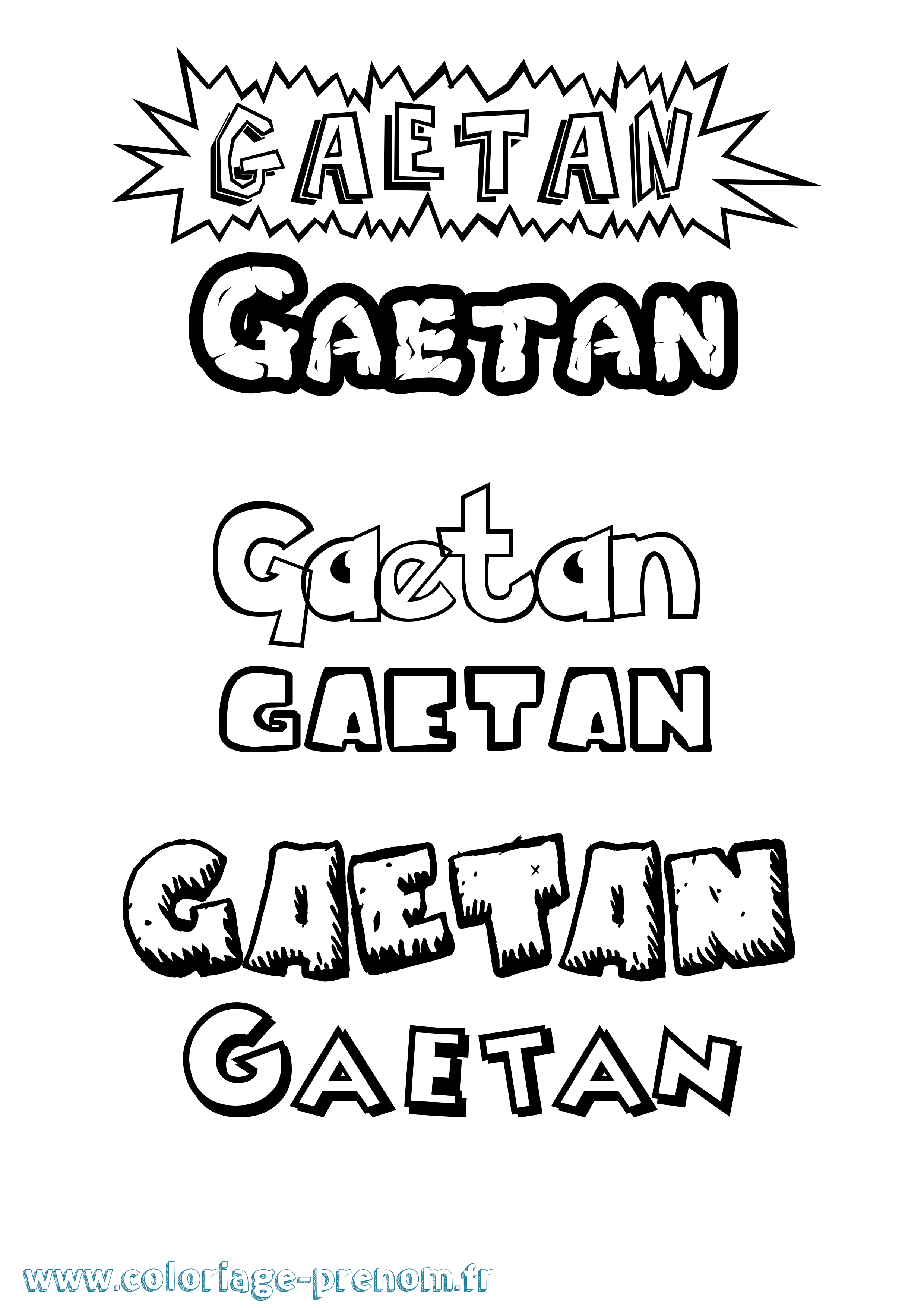 Coloriage Gaetan Dessin Animé Coloriage prénom Gaetan Dessin Animé