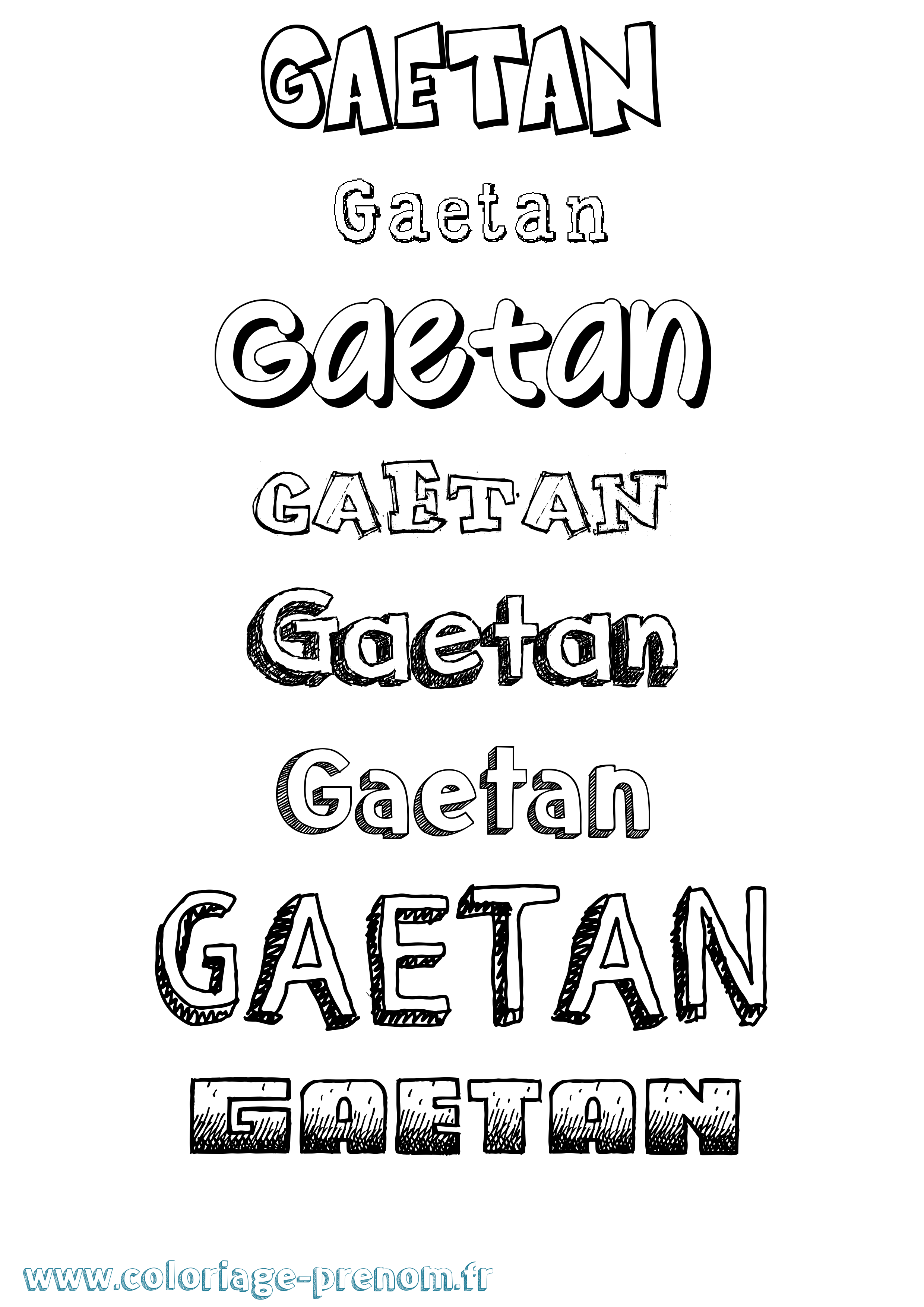 Coloriage Gaetan Dessiné Coloriage prénom Gaetan Dessiné