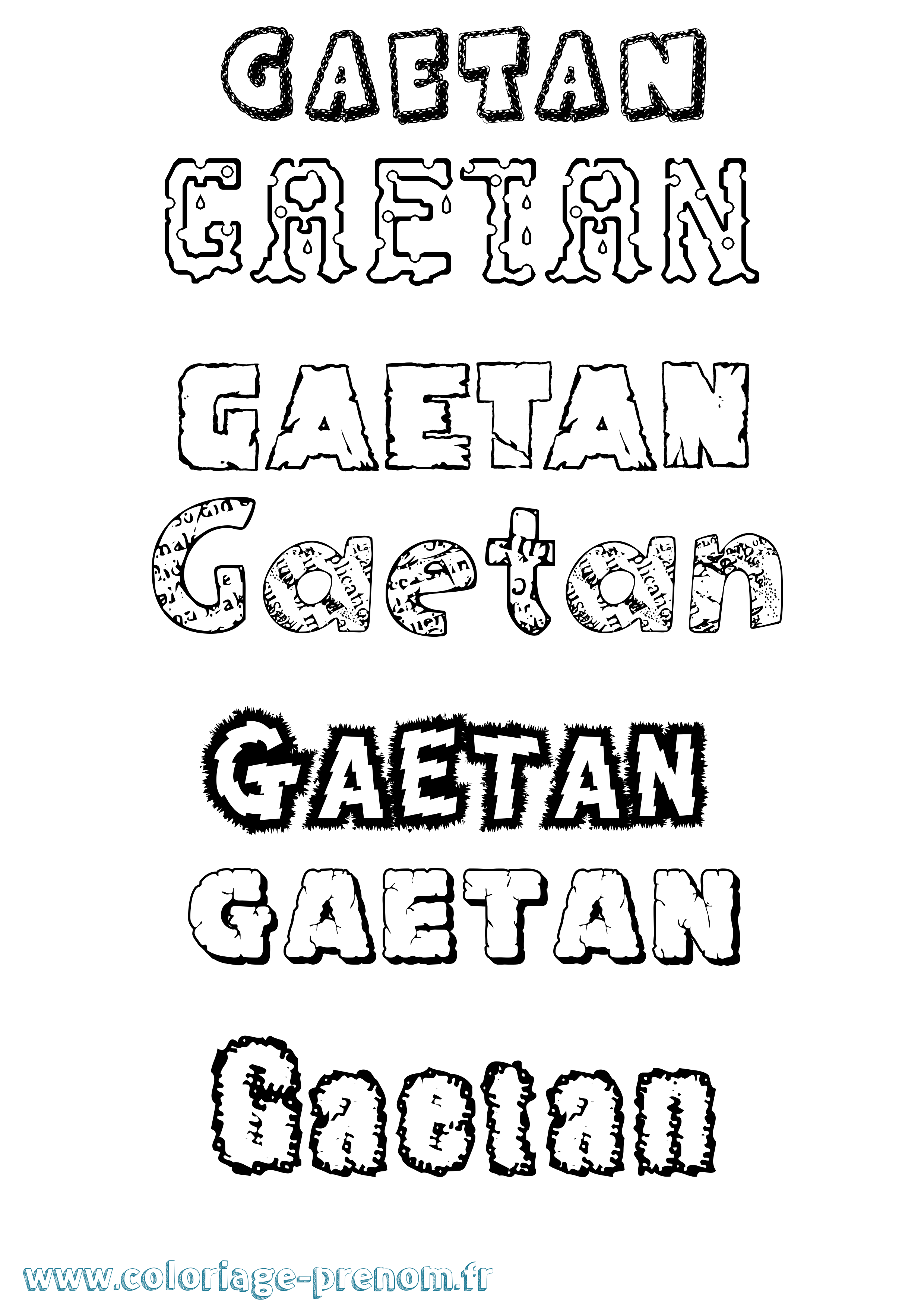 Coloriage prénom Gaetan Destructuré