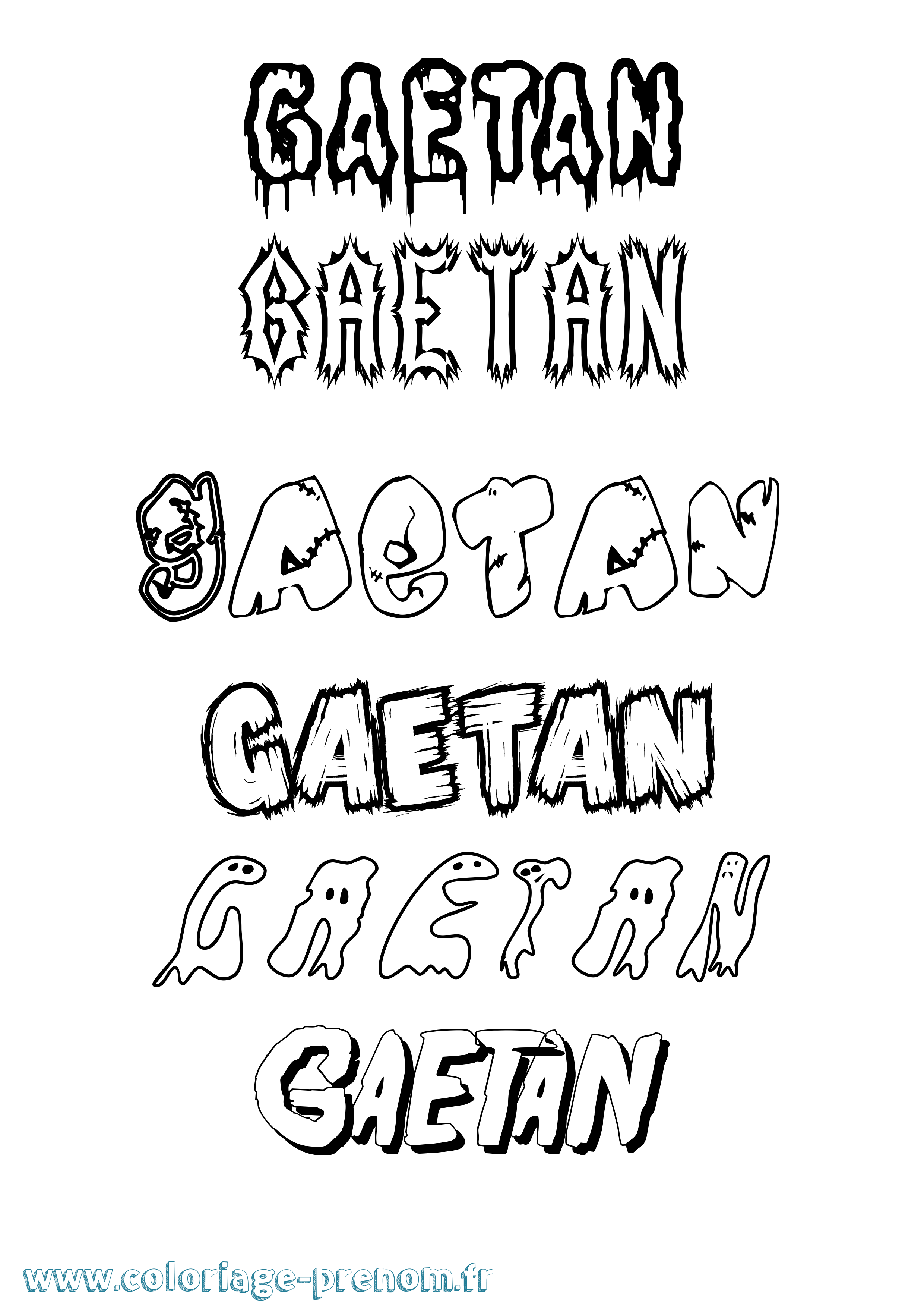 Coloriage Gaetan Frisson Coloriage prénom Gaetan Frisson