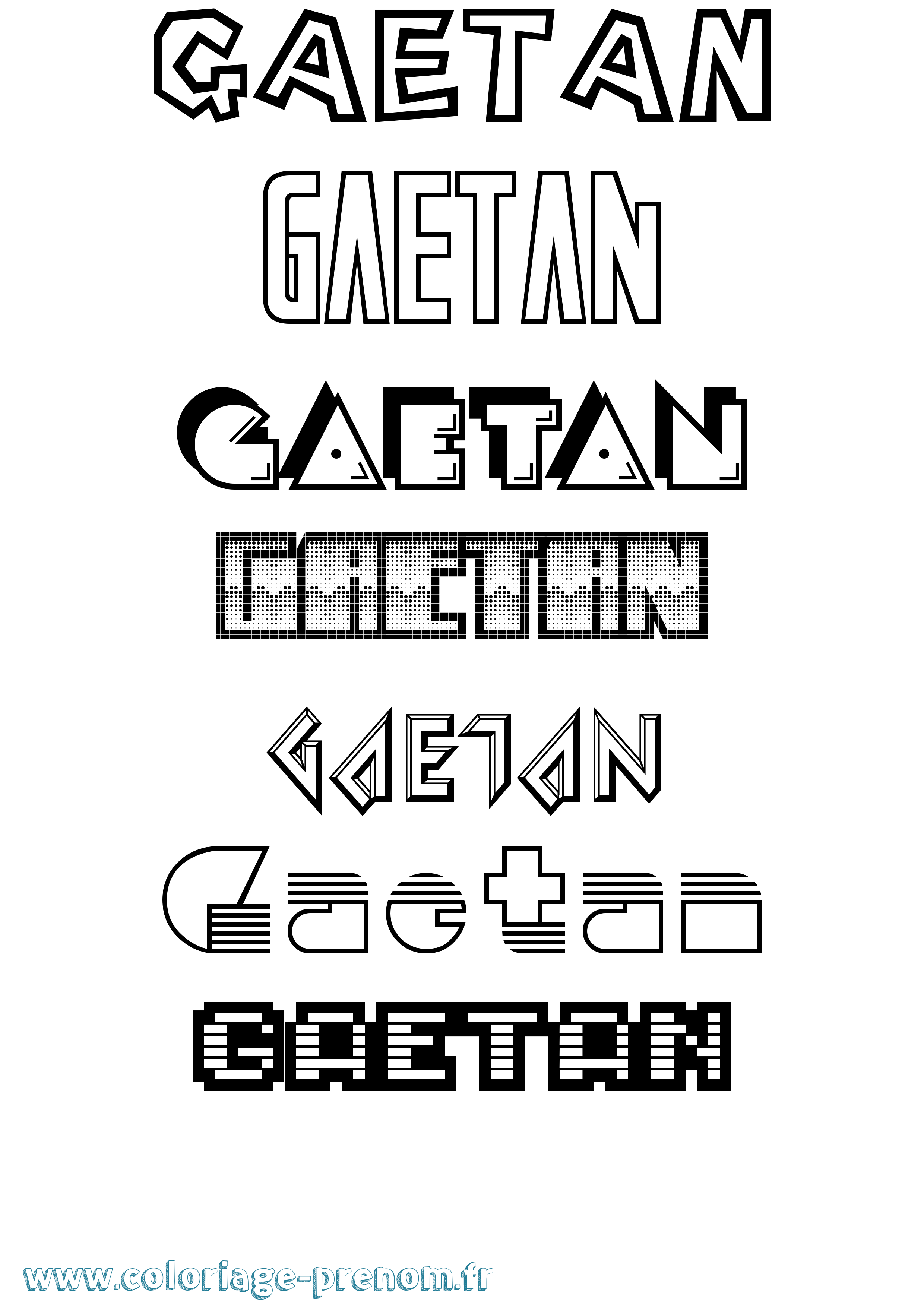 Coloriage prénom Gaetan