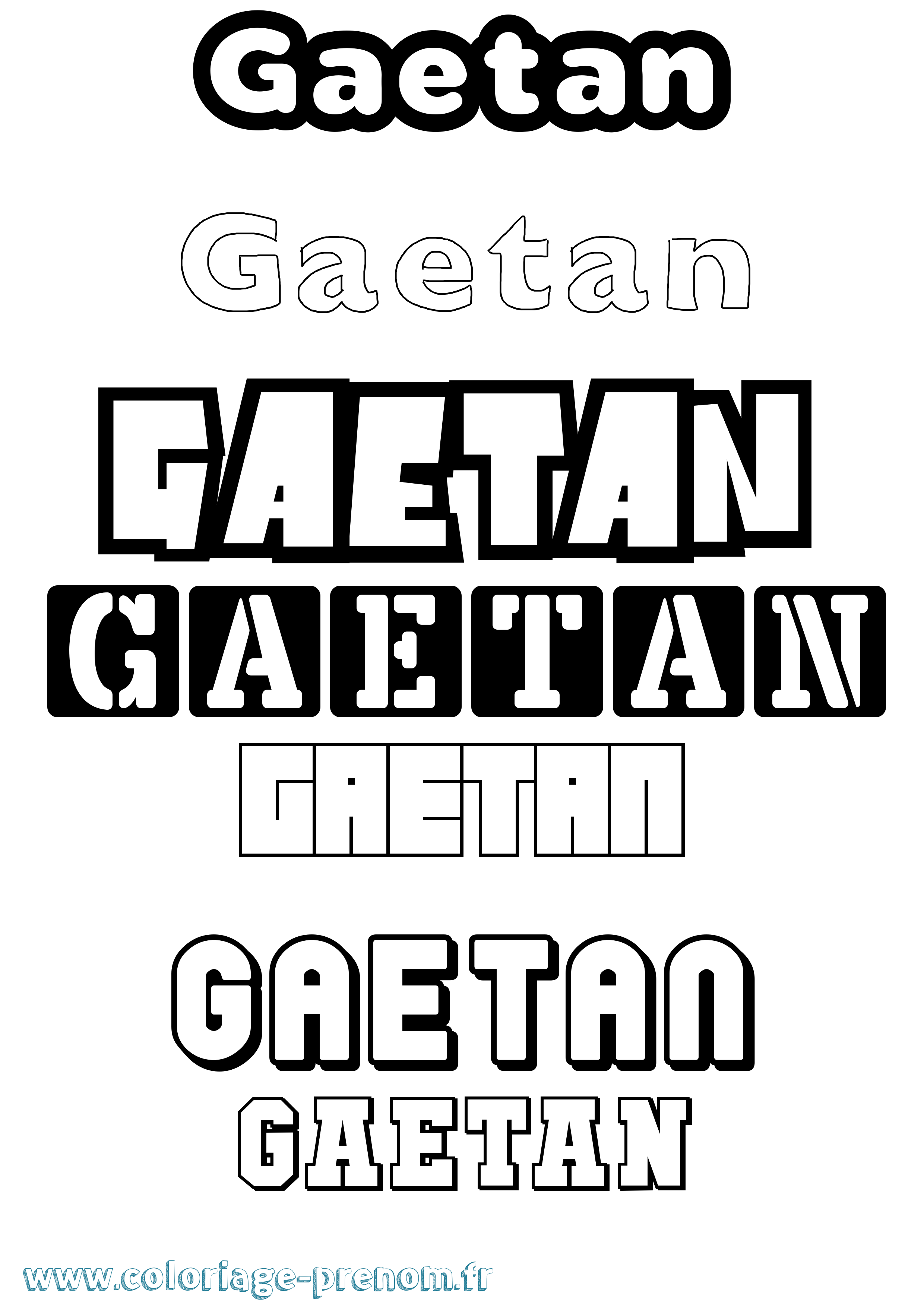 Coloriage Gaetan Simple Coloriage prénom Gaetan Simple
