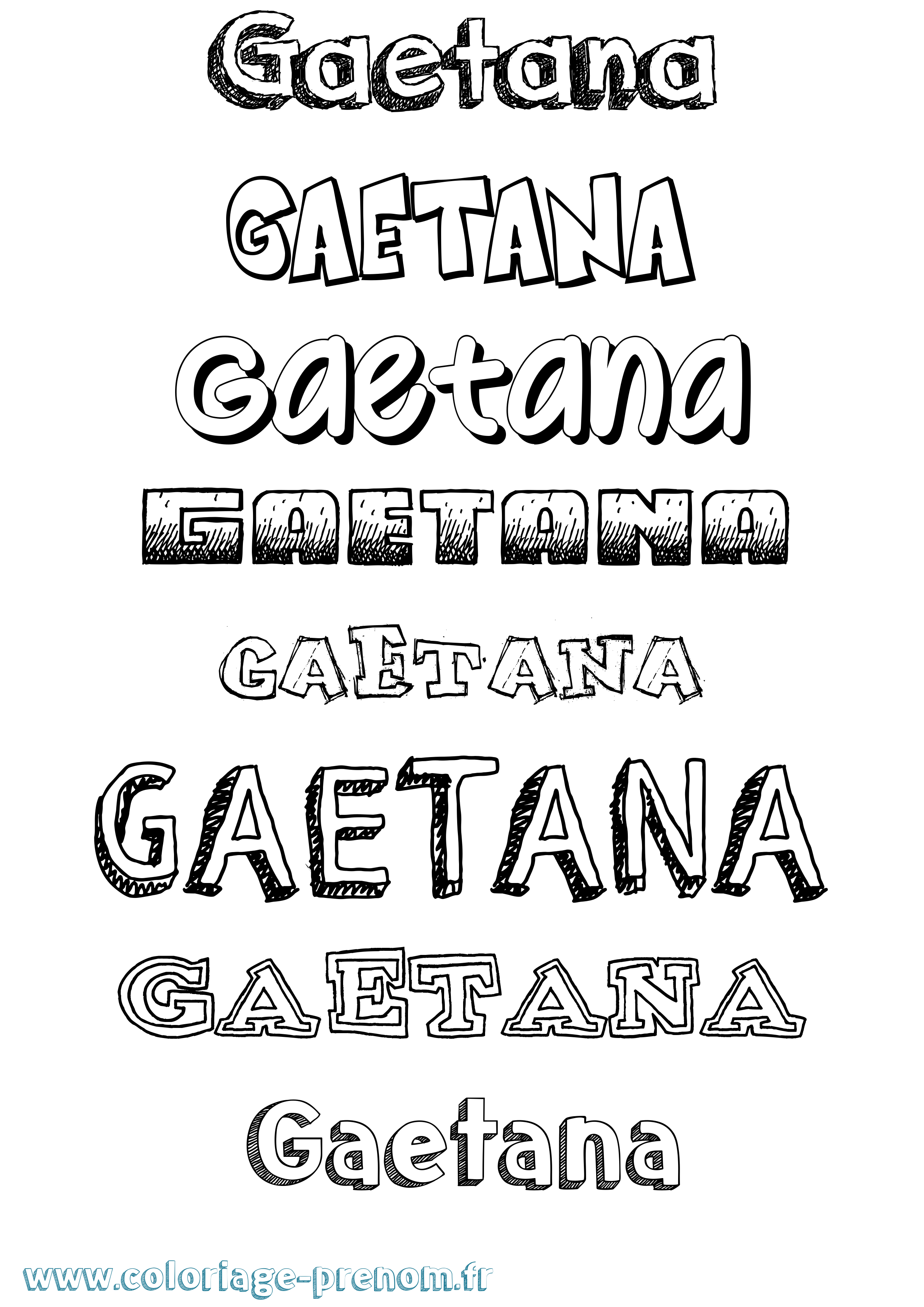 Coloriage prénom Gaetana Dessiné