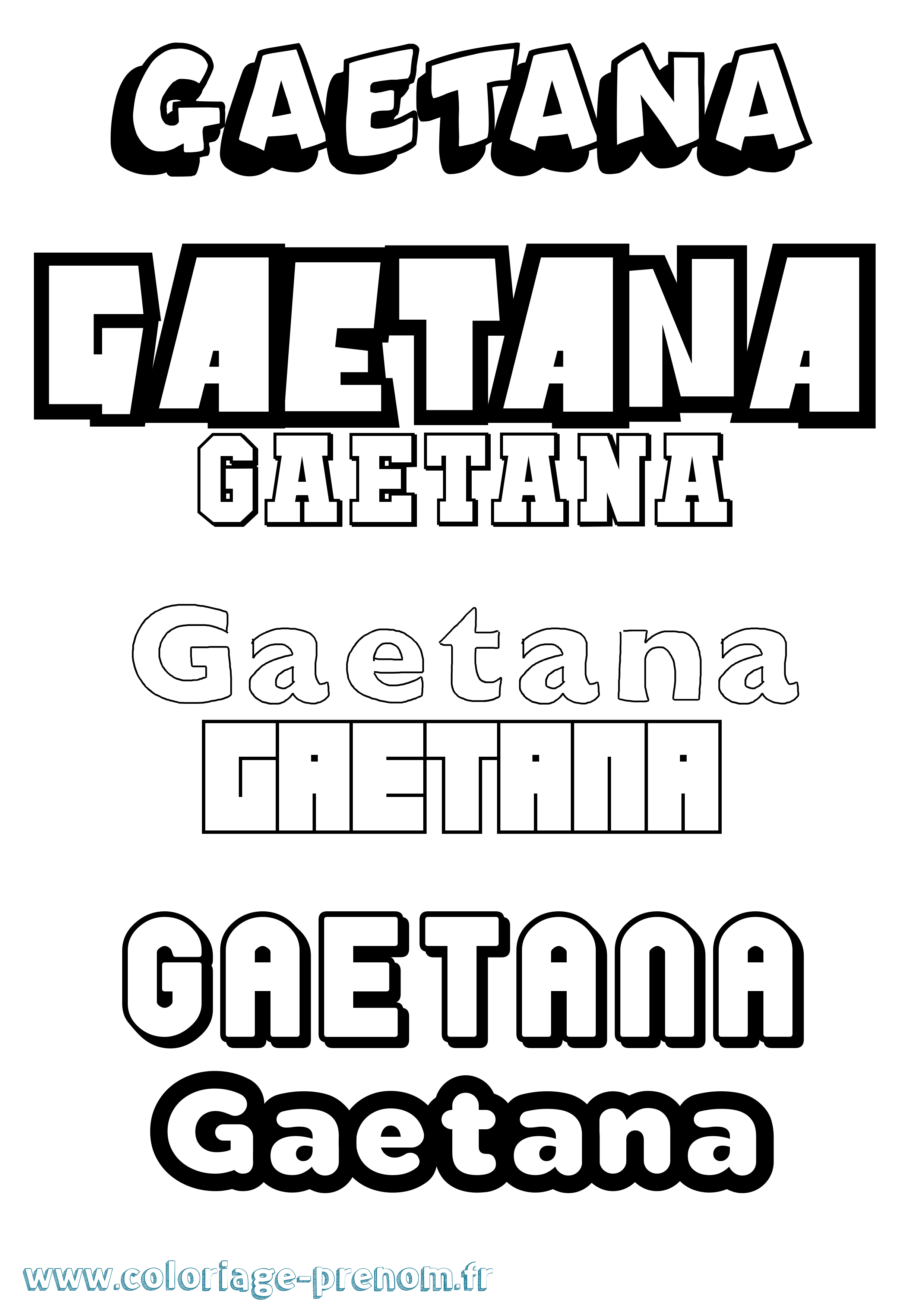 Coloriage prénom Gaetana Simple