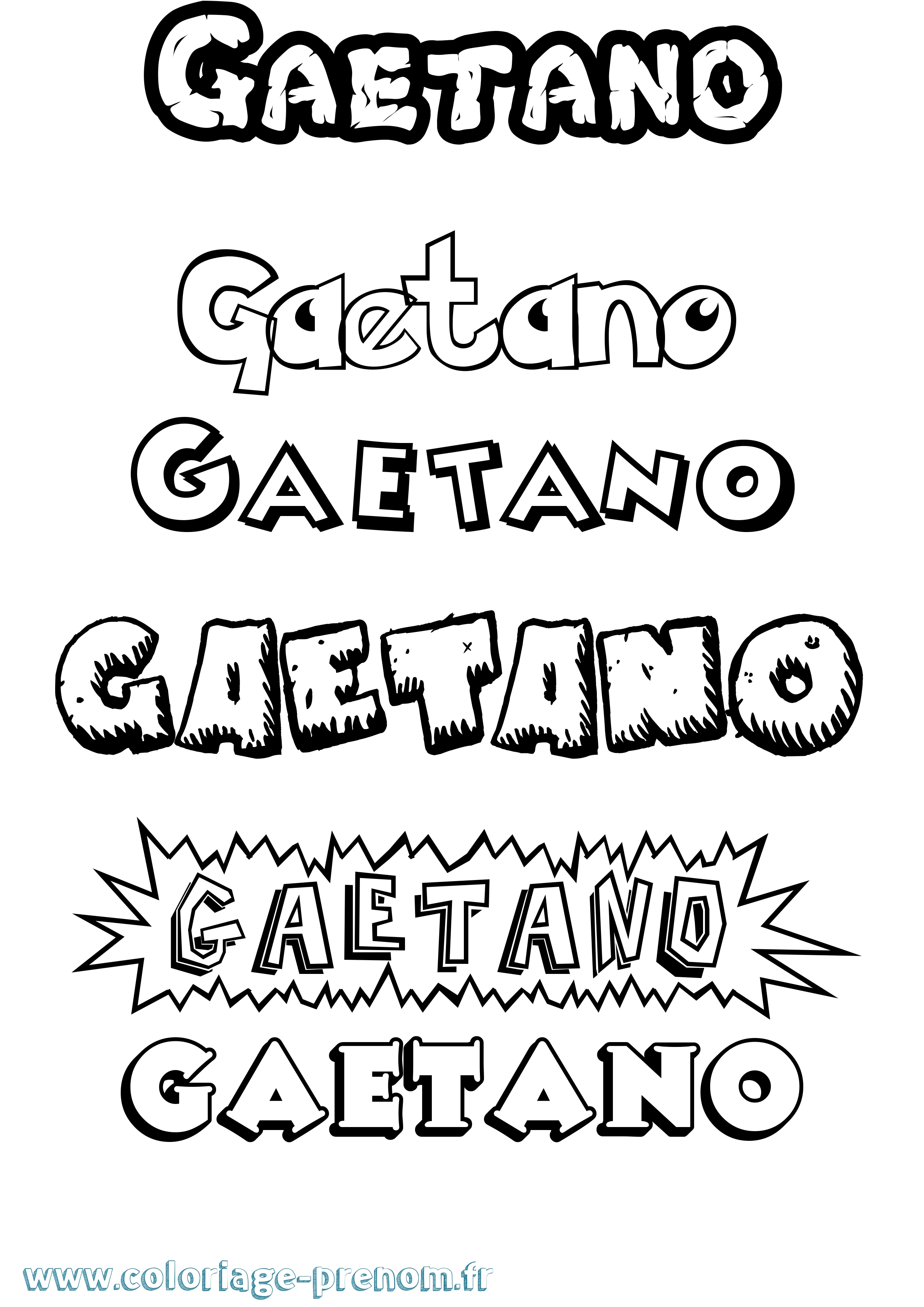 Coloriage prénom Gaetano Dessin Animé