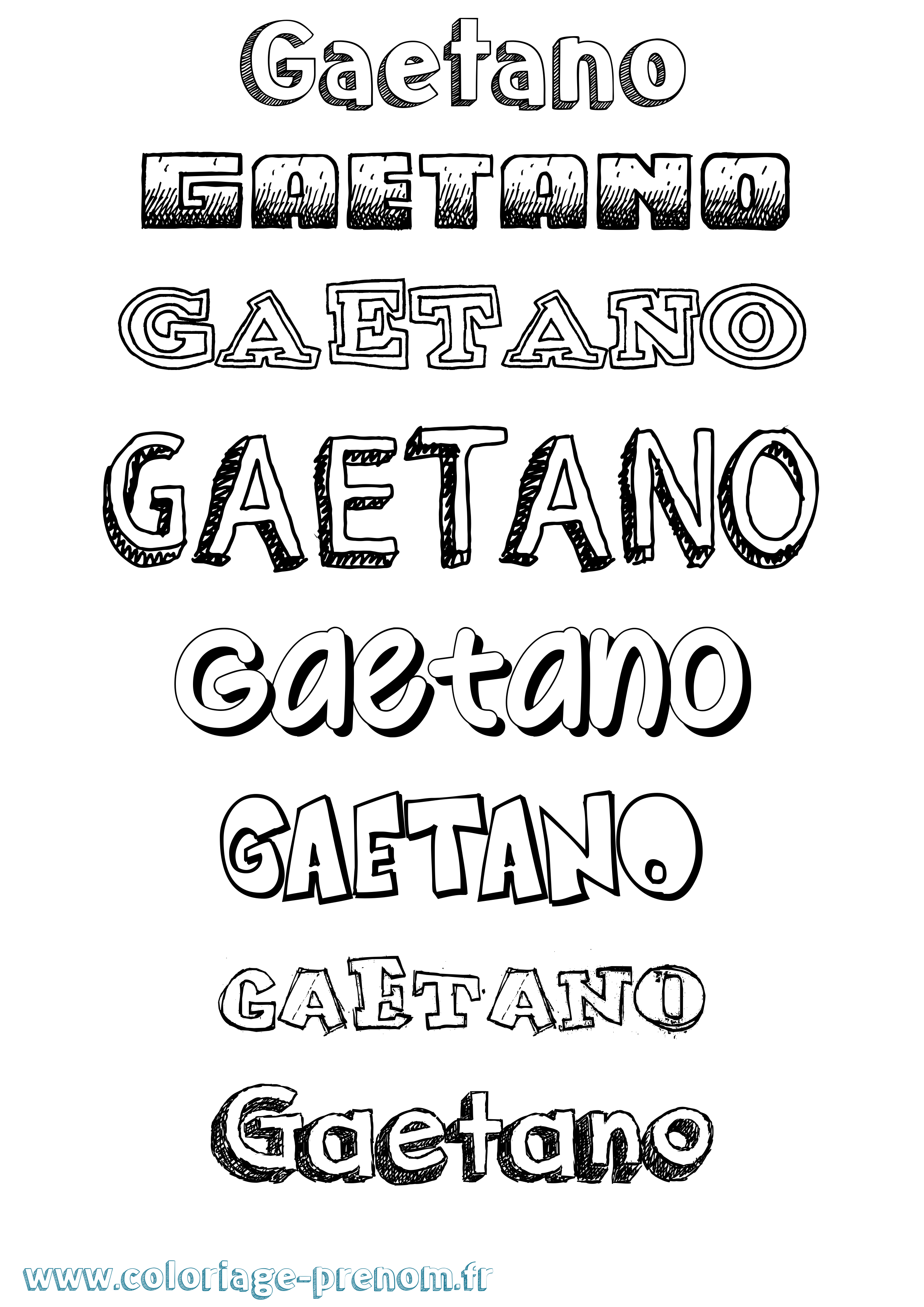Coloriage prénom Gaetano Dessiné