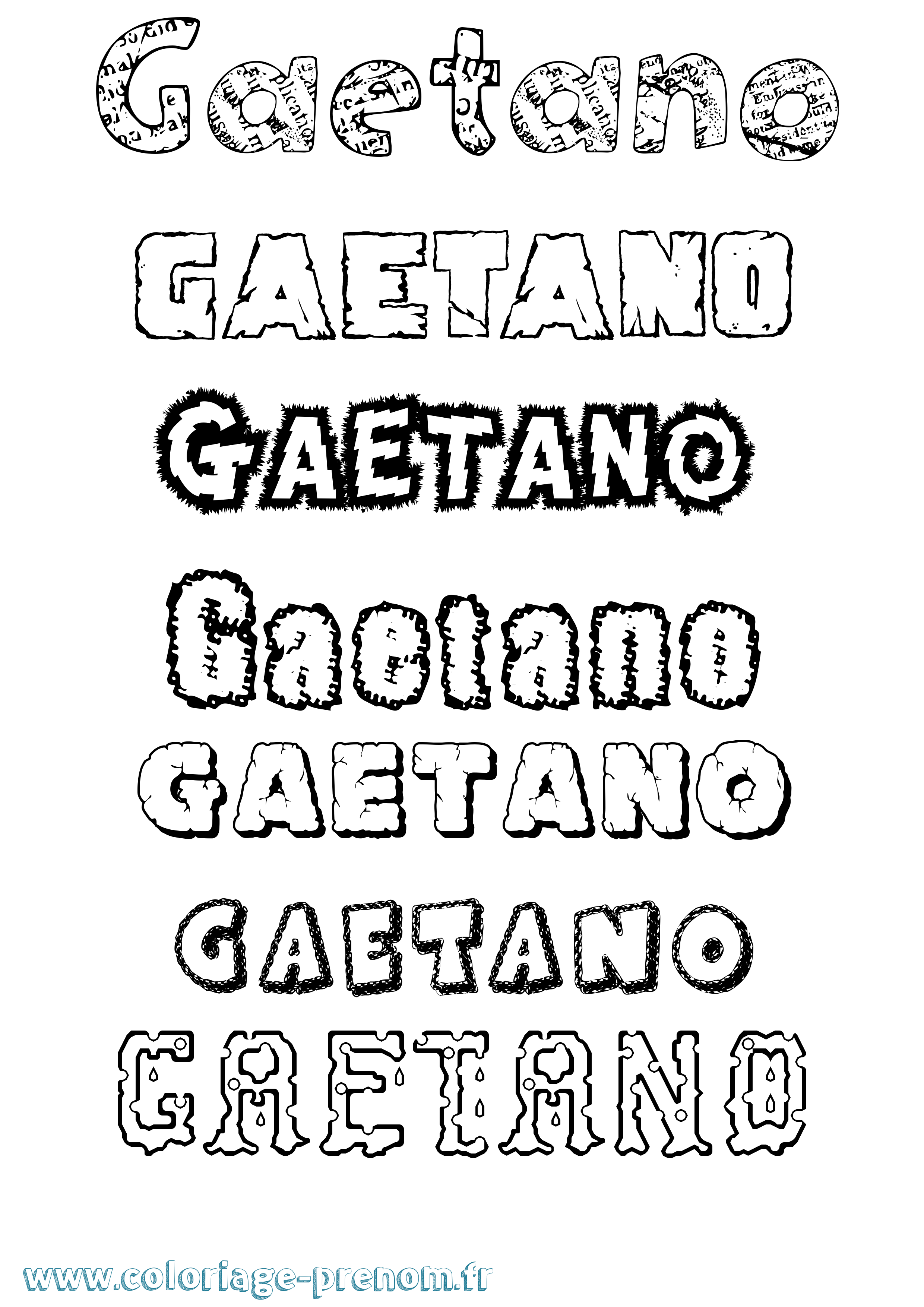 Coloriage prénom Gaetano Destructuré