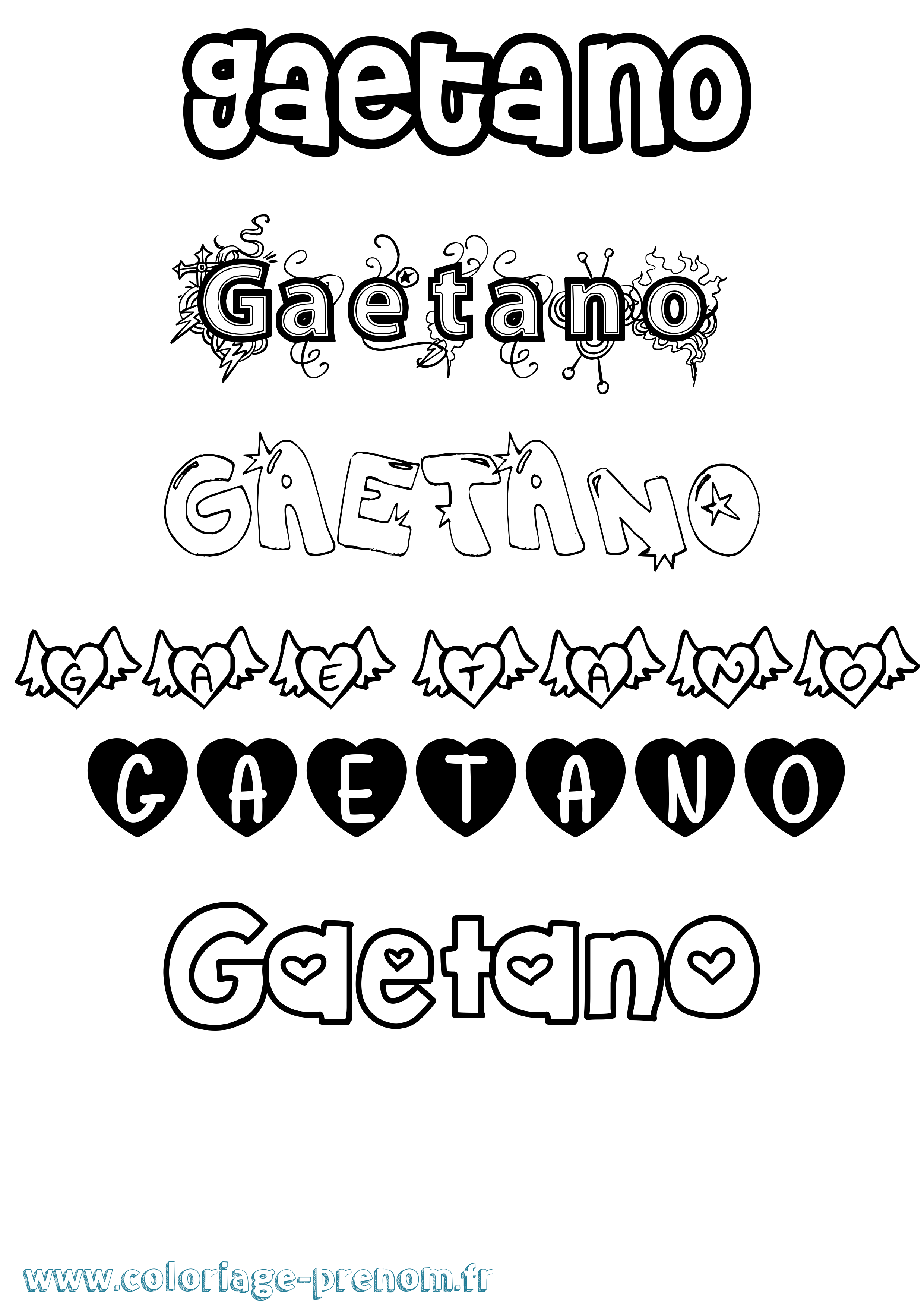 Coloriage prénom Gaetano Girly