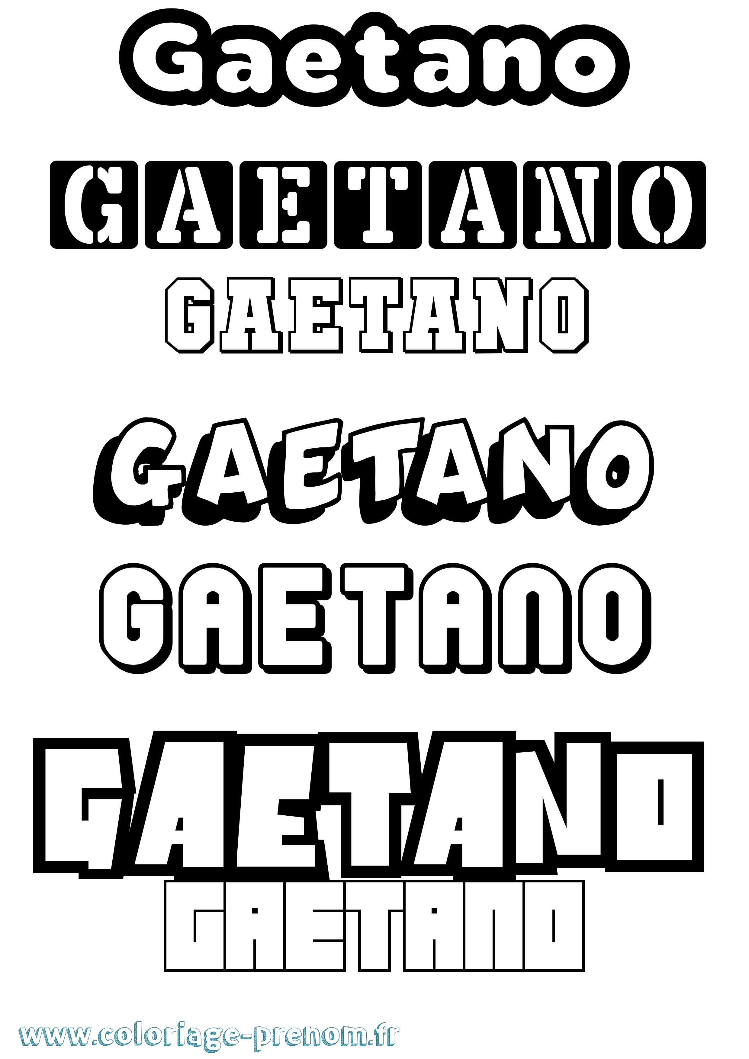 Coloriage prénom Gaetano Simple