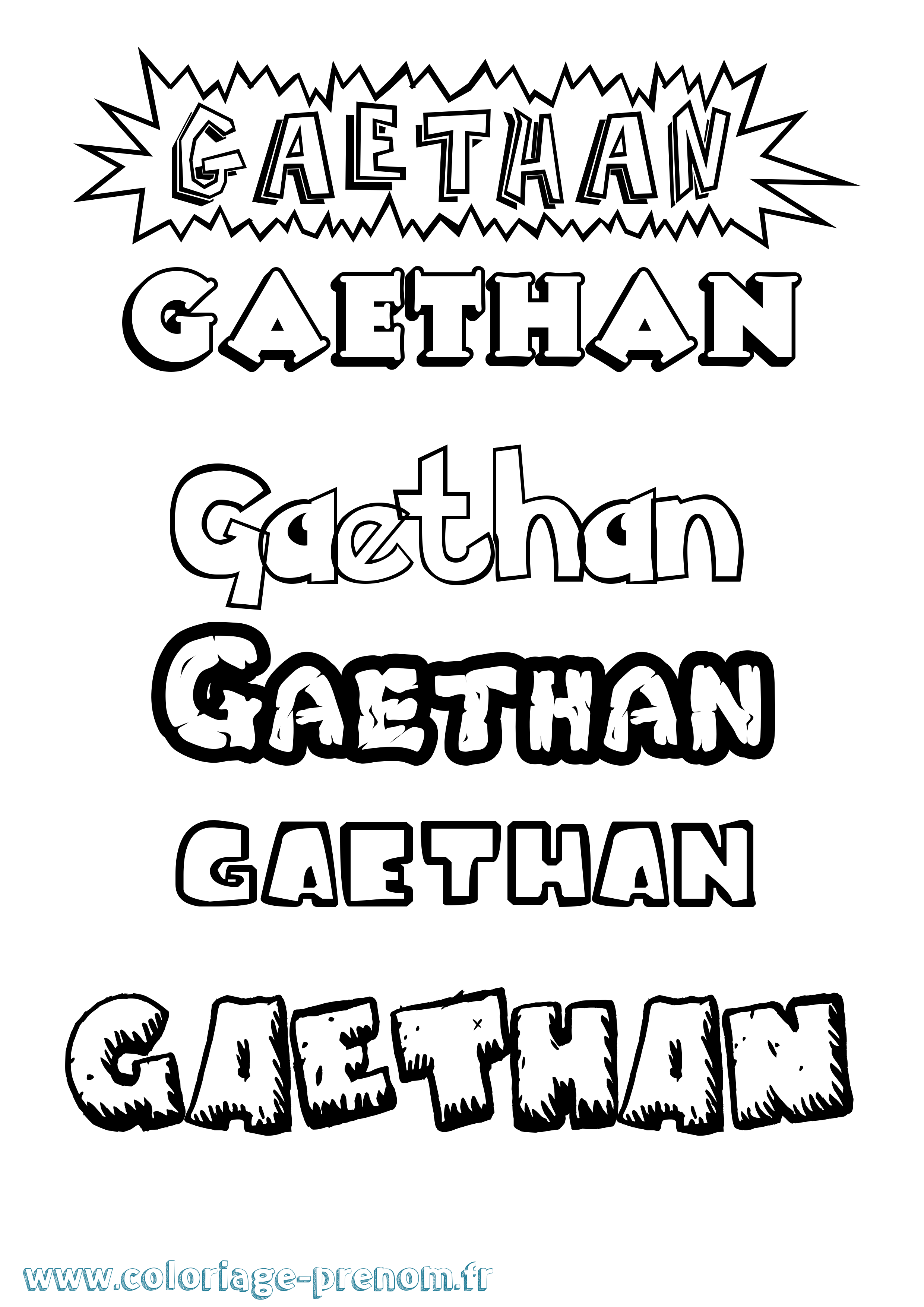 Coloriage Gaethan Dessin Animé Coloriage prénom Gaethan Dessin Animé