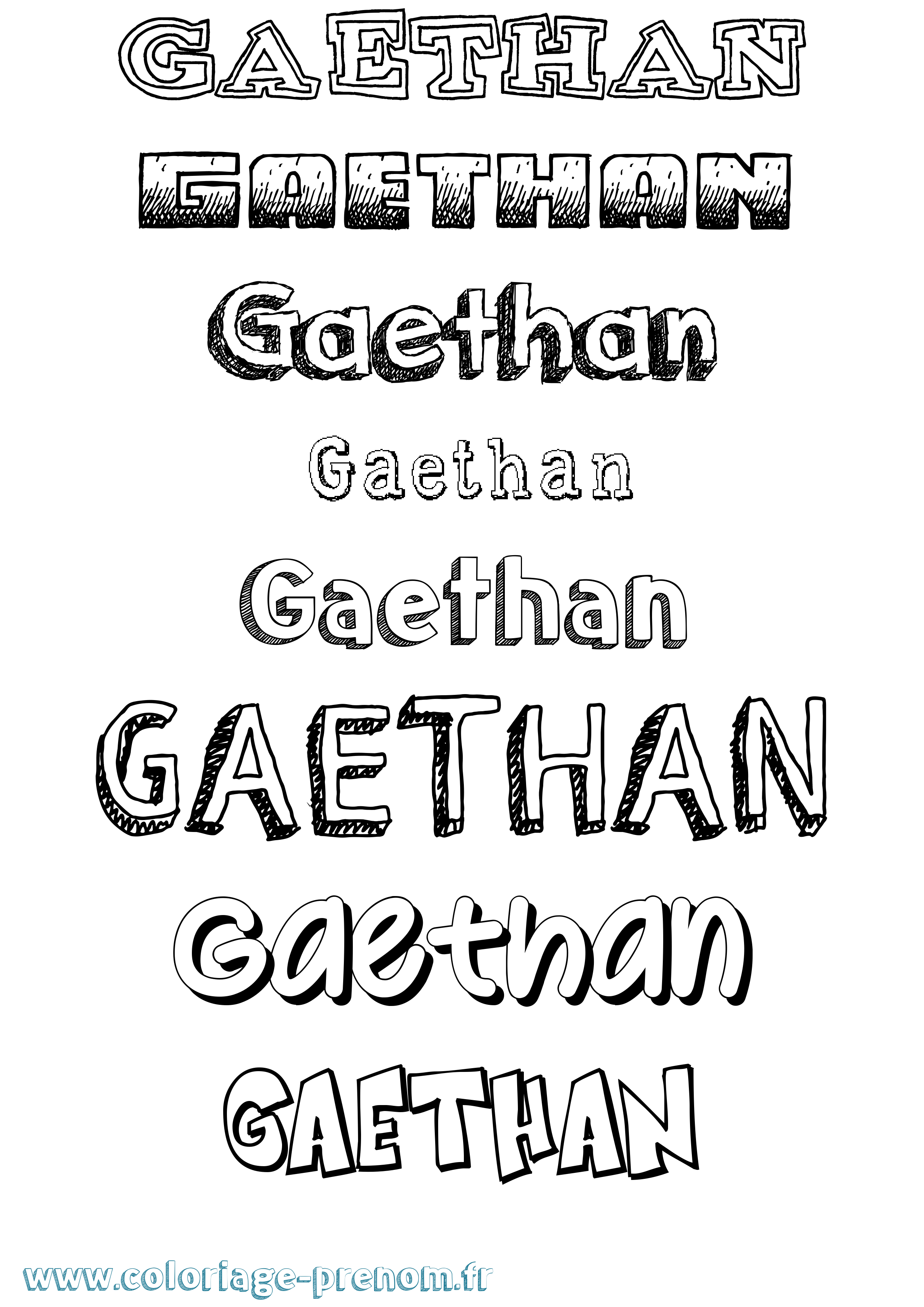 Coloriage Gaethan Dessiné Coloriage prénom Gaethan Dessiné