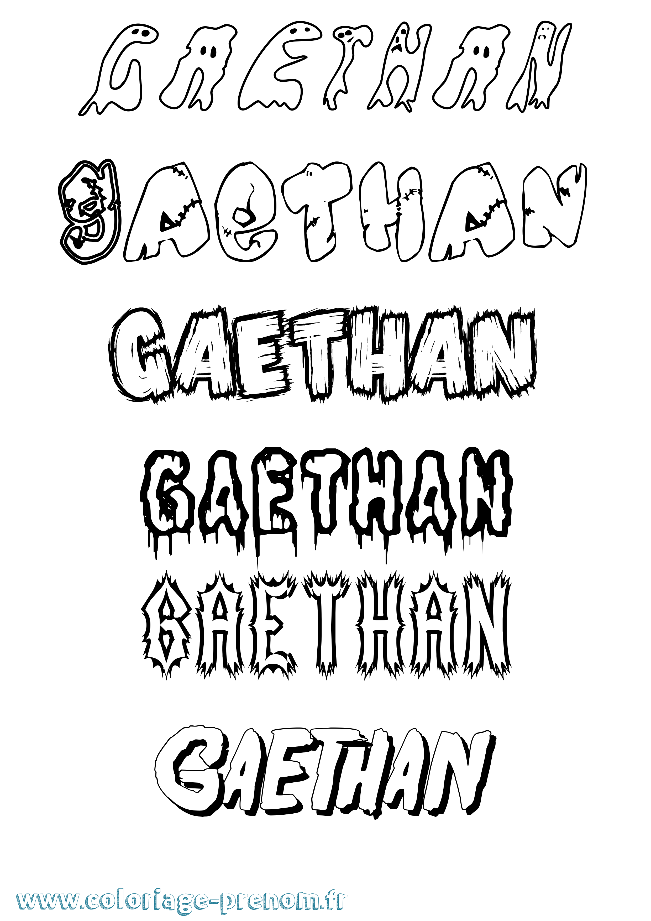 Coloriage Gaethan Frisson Coloriage prénom Gaethan Frisson