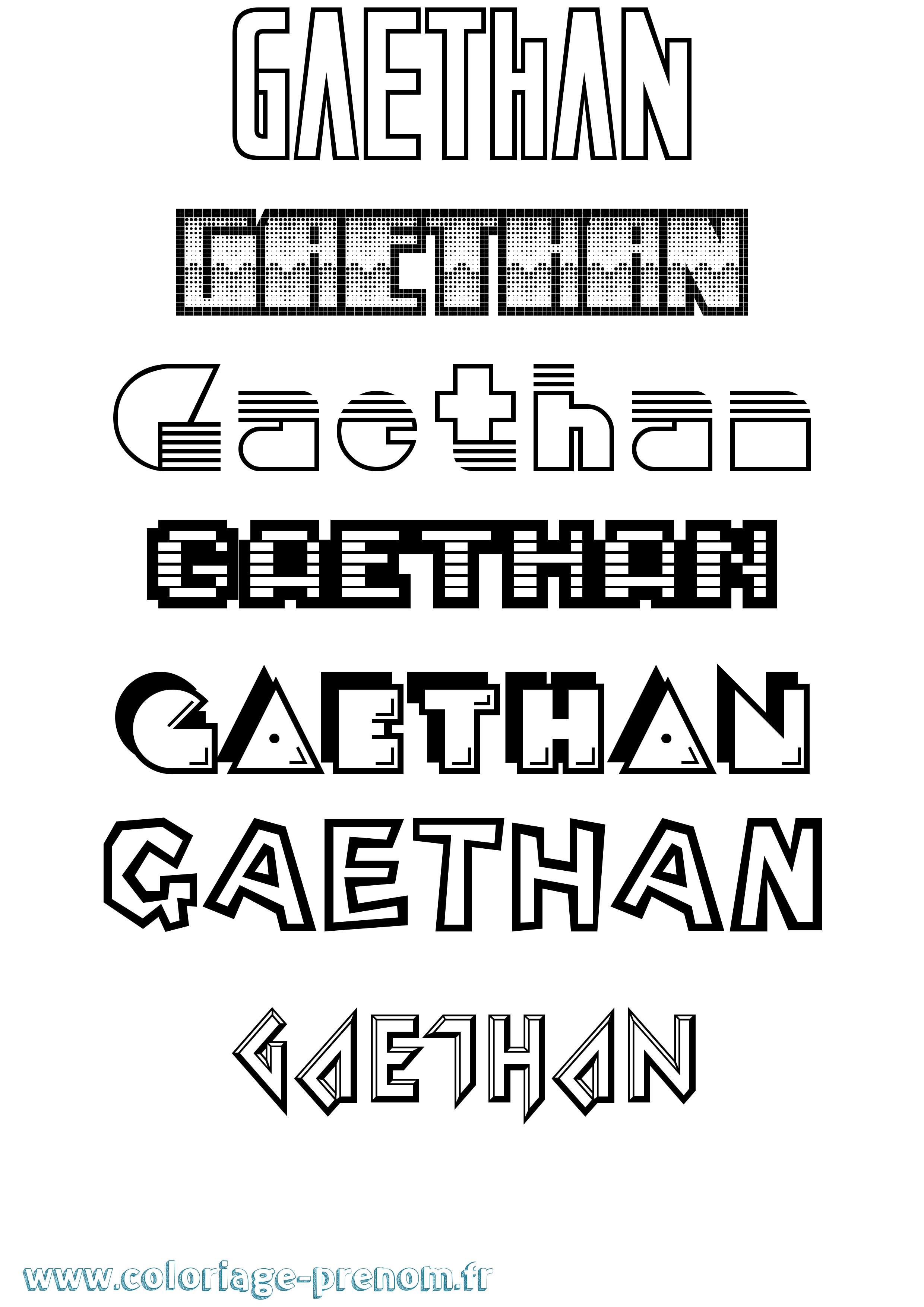 Coloriage Gaethan Jeux Vidéos Coloriage prénom Gaethan Jeux Vidéos