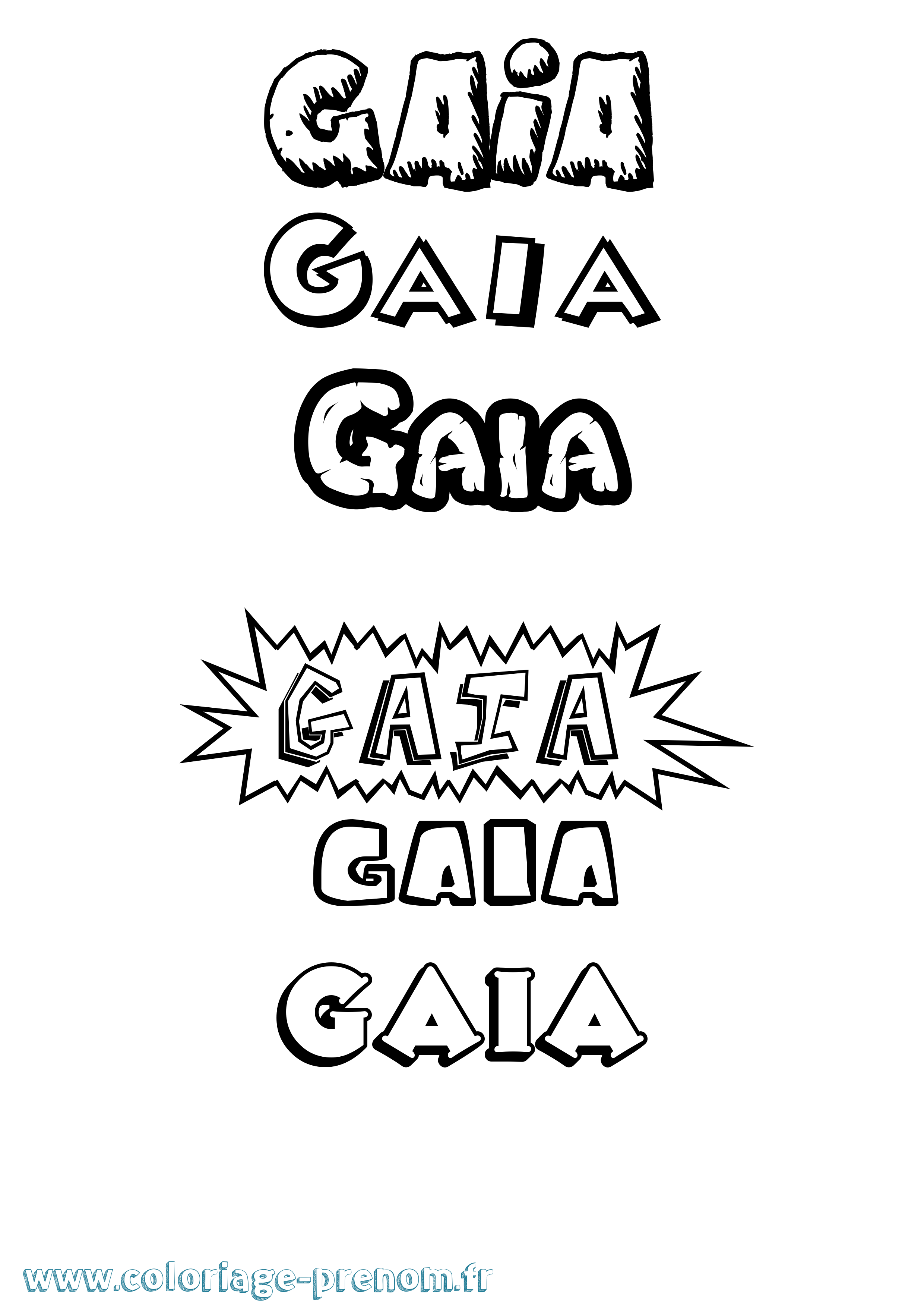 Coloriage du pr nom  Gaia   Imprimer ou T l charger 
