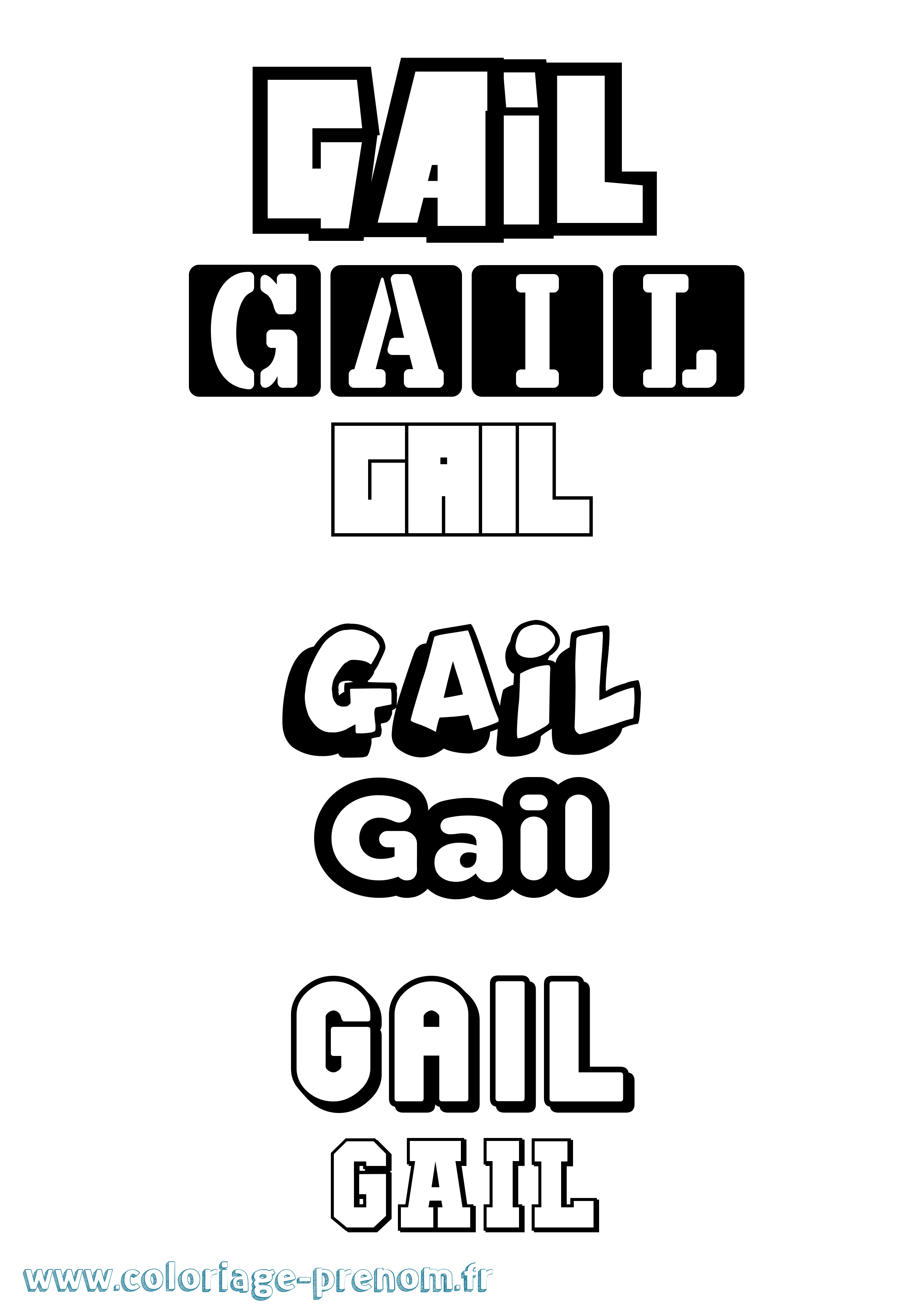Coloriage prénom Gail Simple