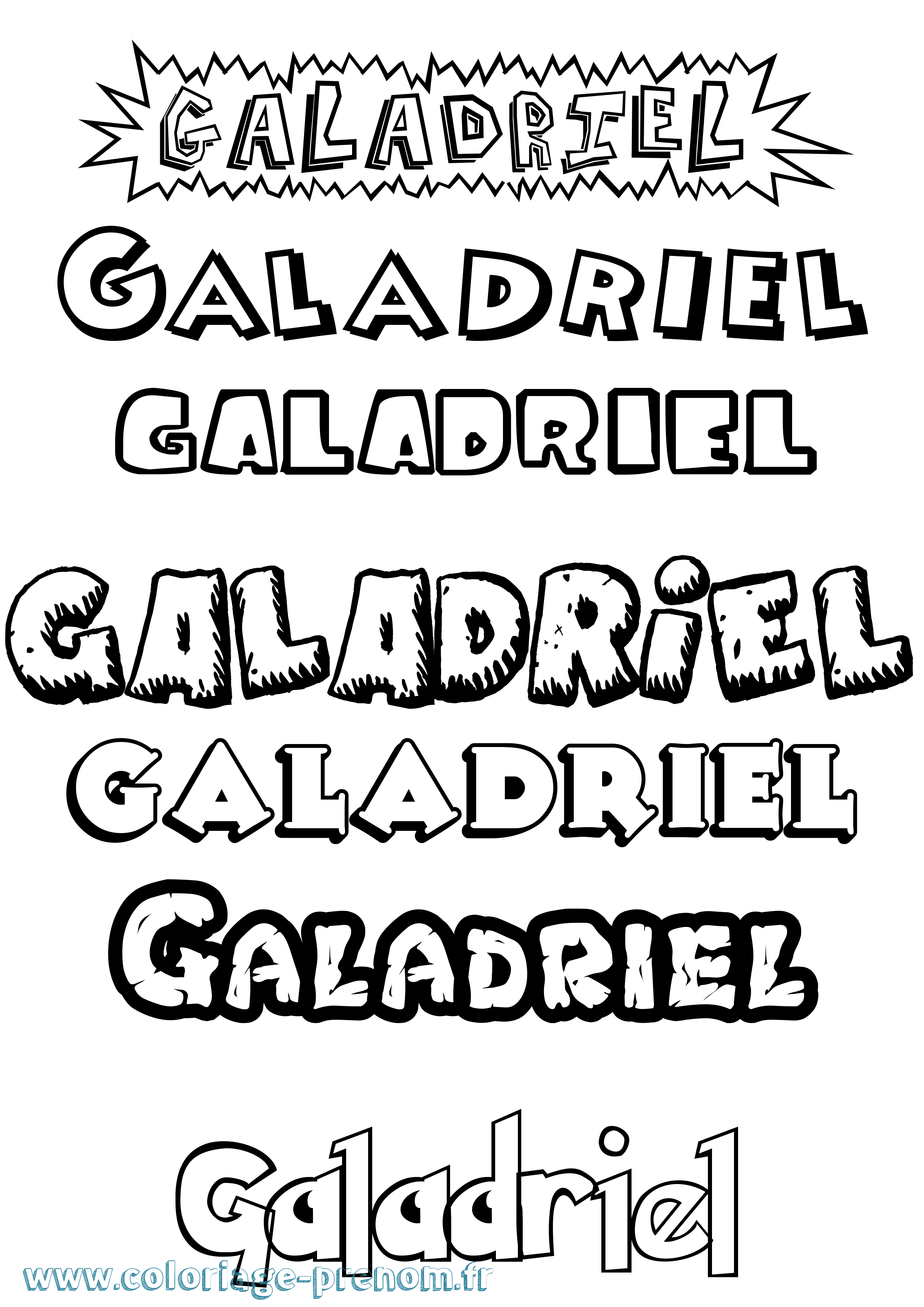Coloriage prénom Galadriel Dessin Animé