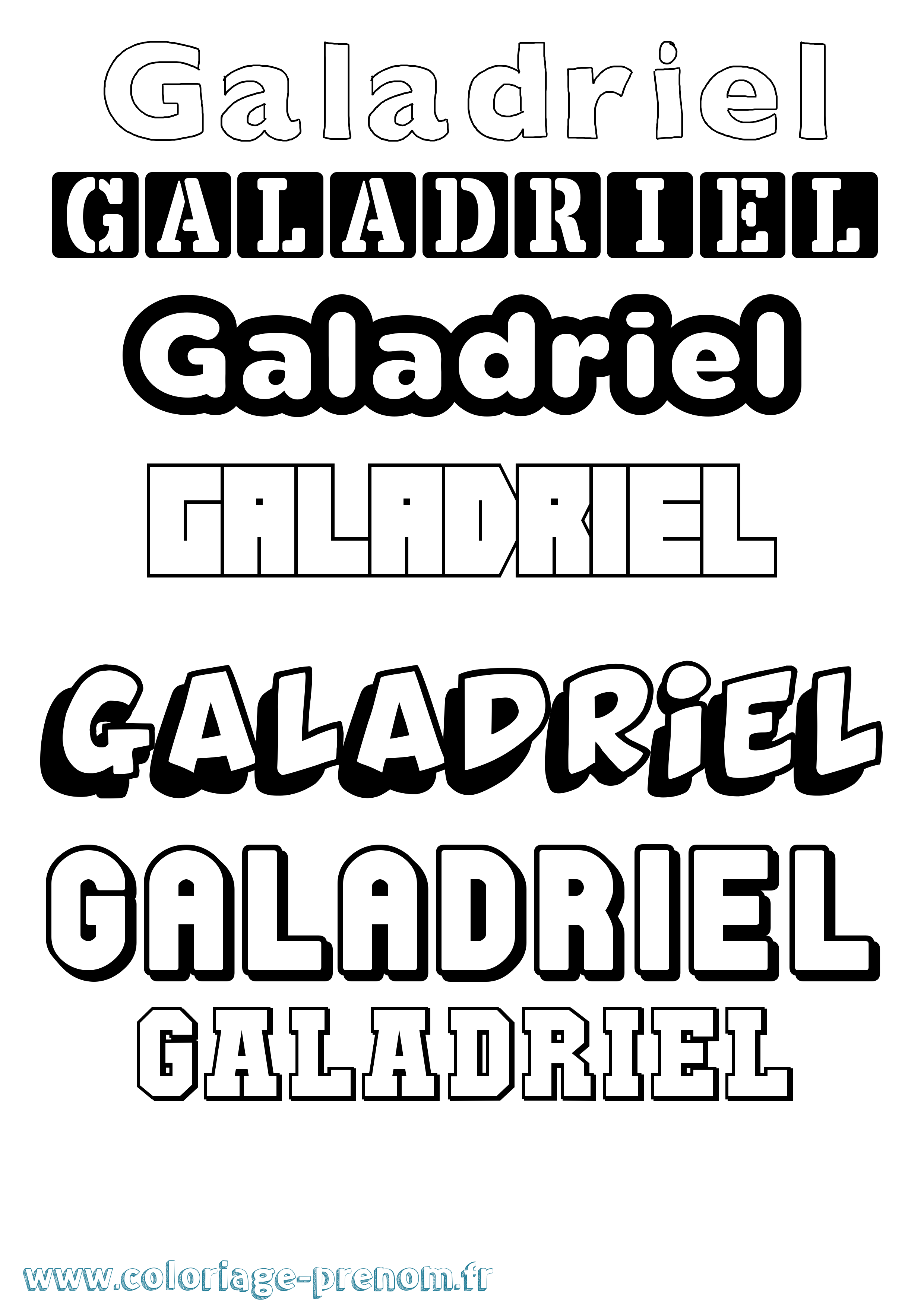 Coloriage prénom Galadriel Simple