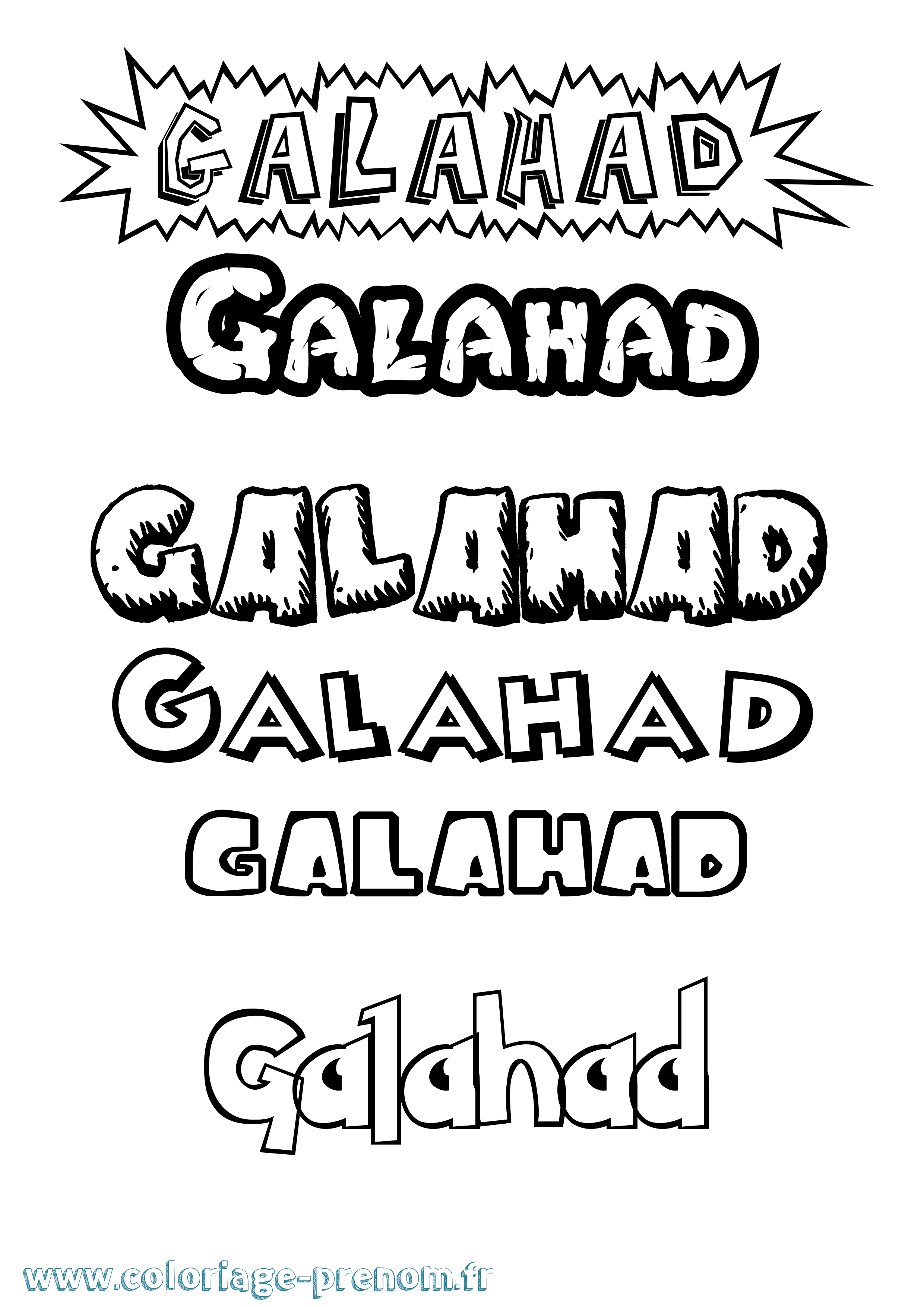 Coloriage prénom Galahad Dessin Animé