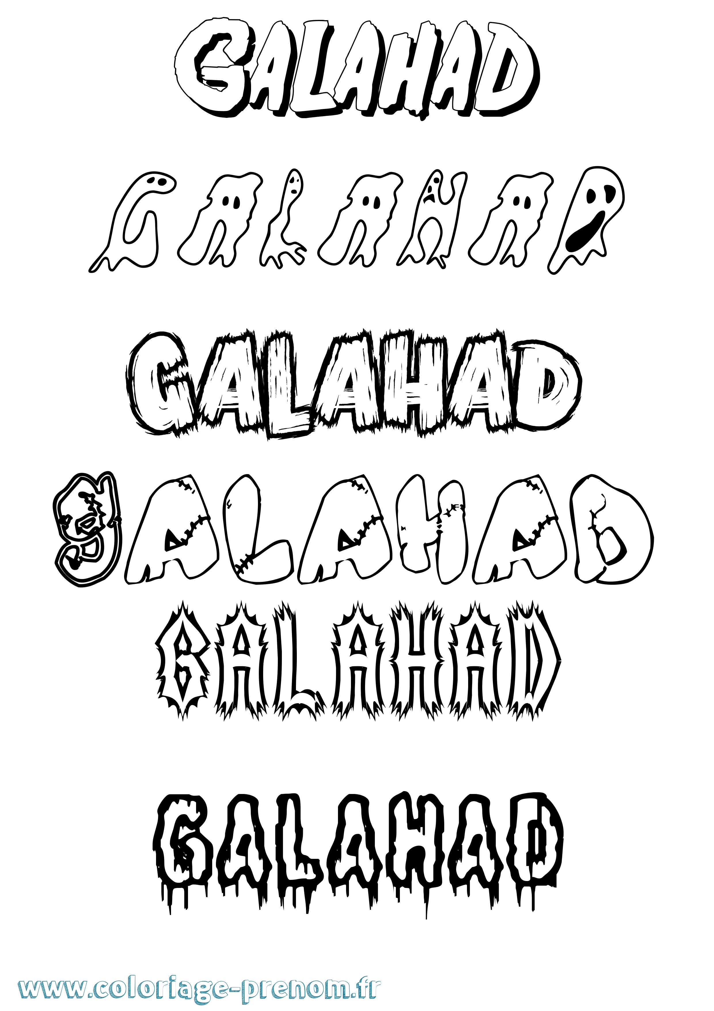 Coloriage prénom Galahad Frisson