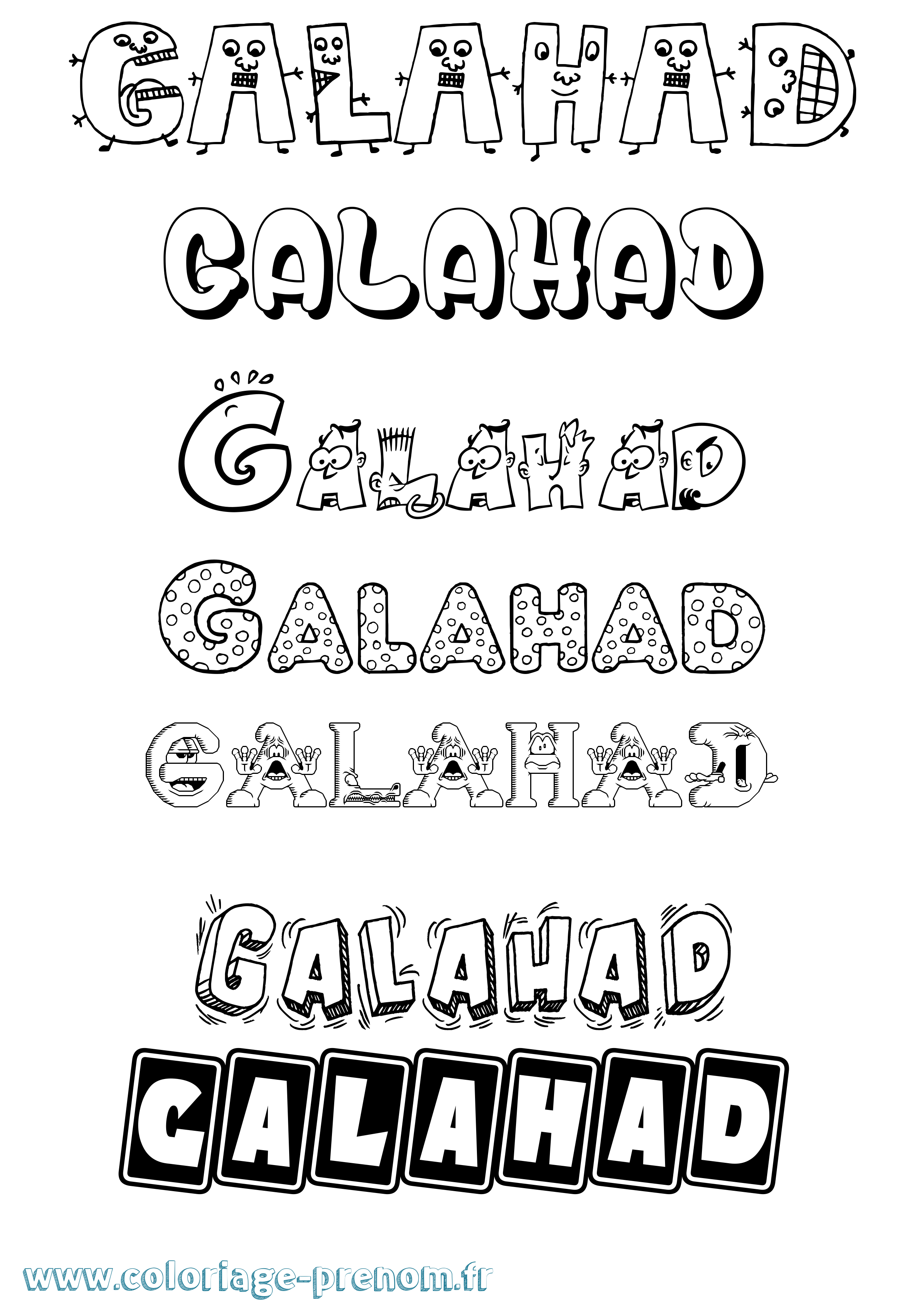 Coloriage prénom Galahad Fun
