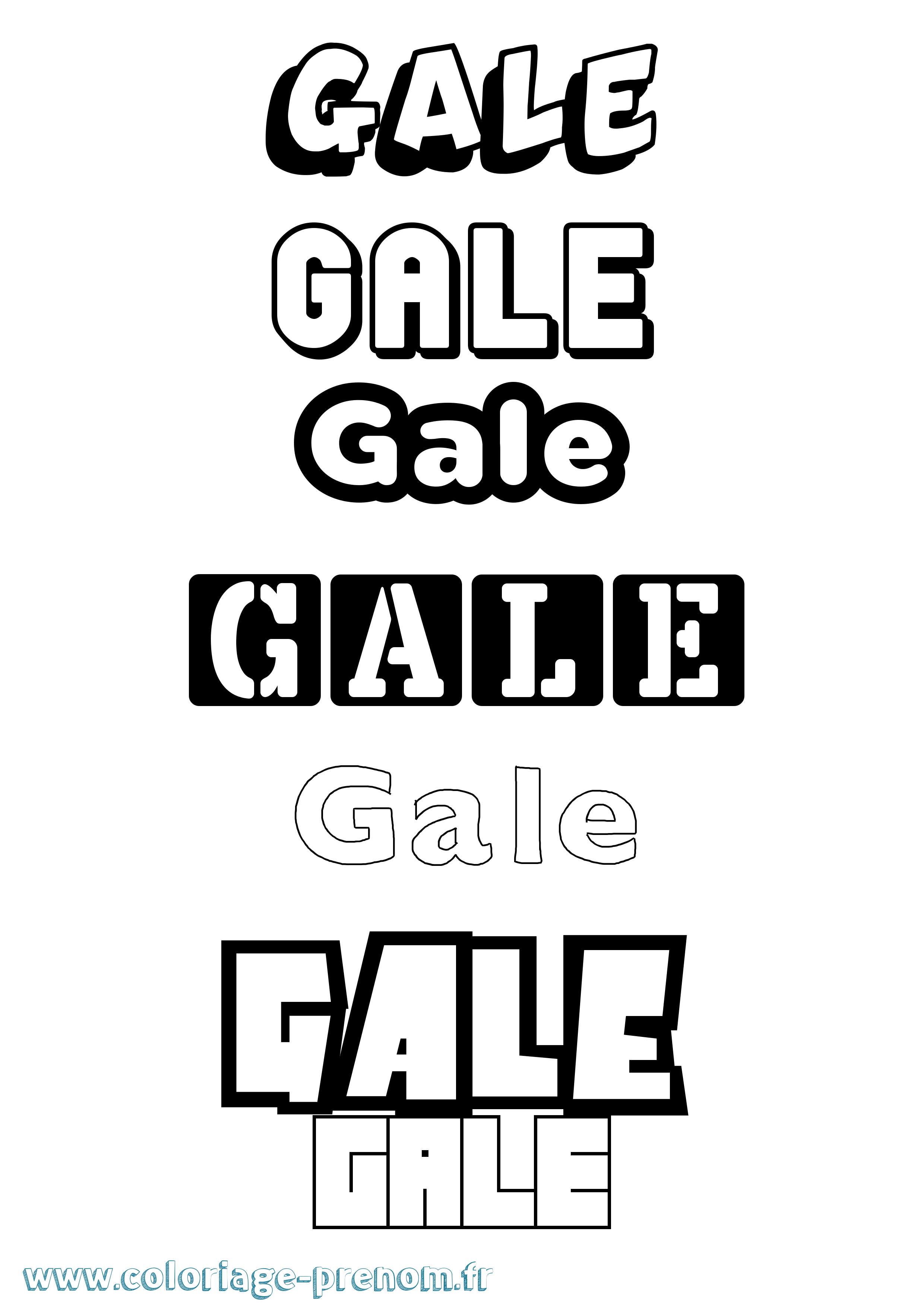 Coloriage prénom Gale Simple