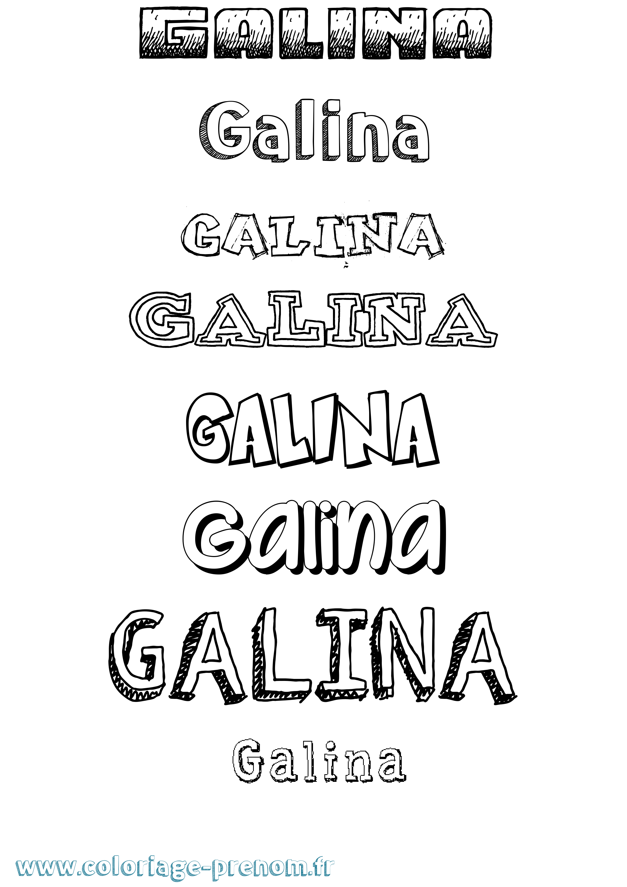Coloriage Galina Dessiné Coloriage prénom Galina Dessiné