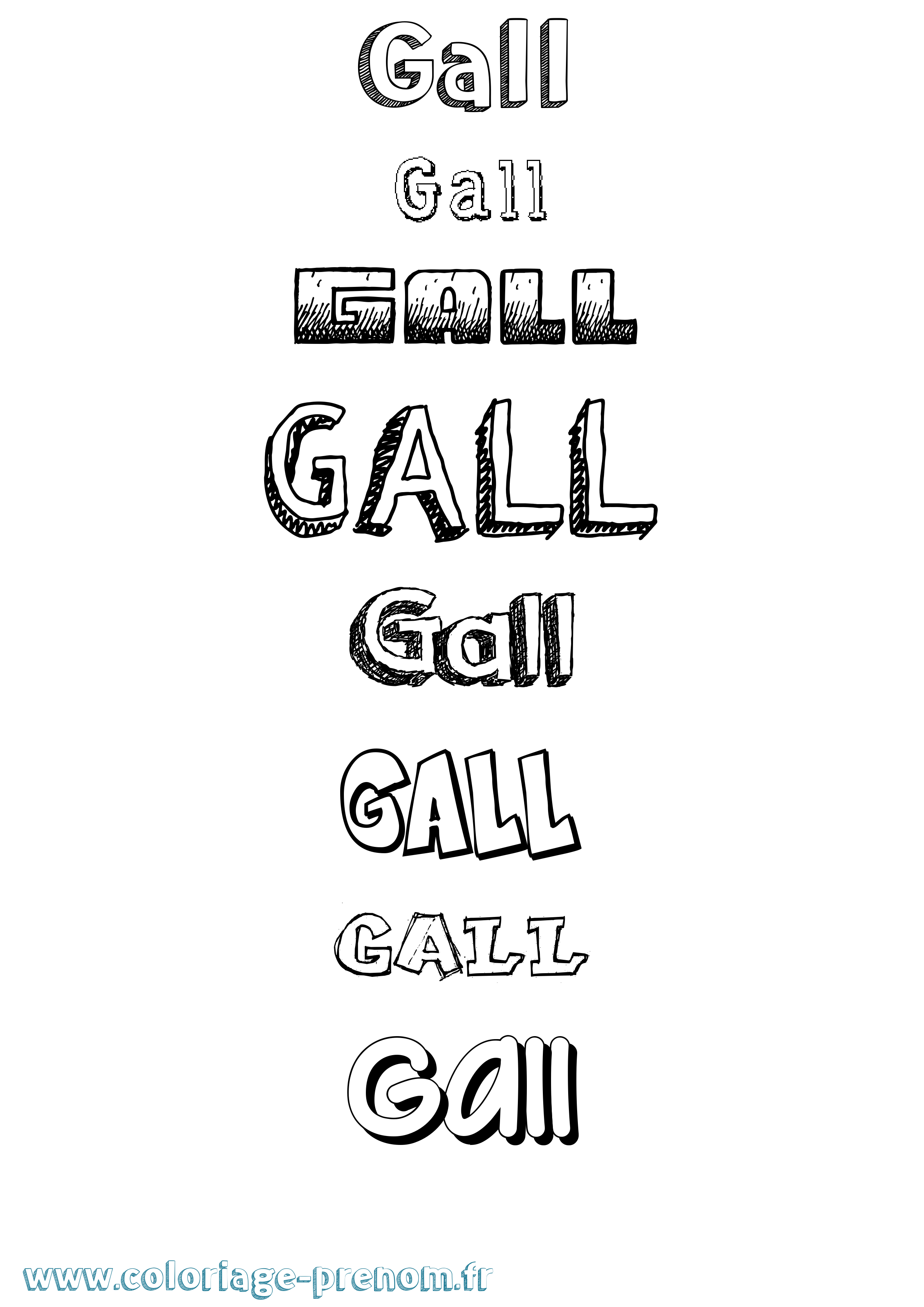 Coloriage prénom Gall Dessiné