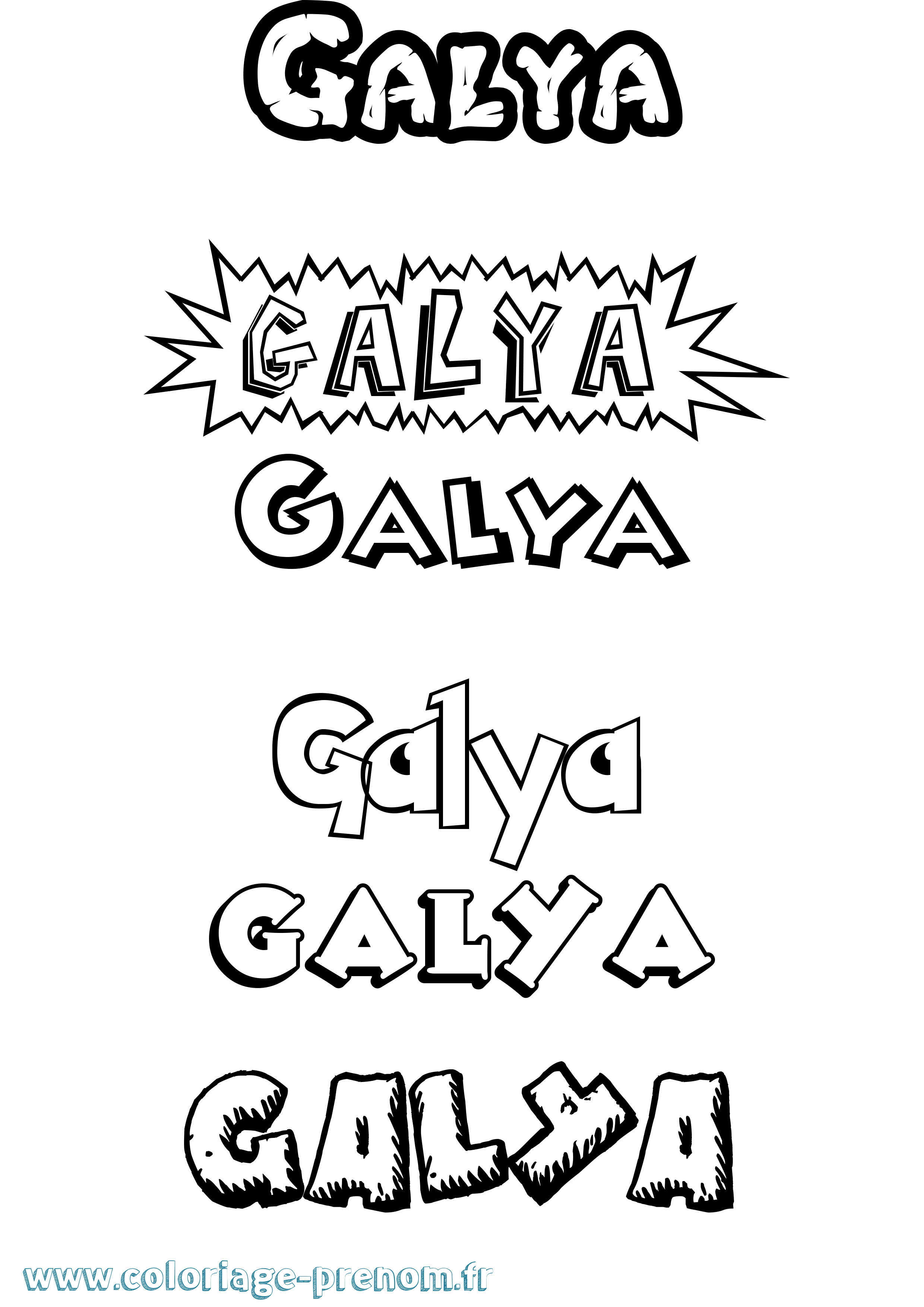 Coloriage prénom Galya Dessin Animé