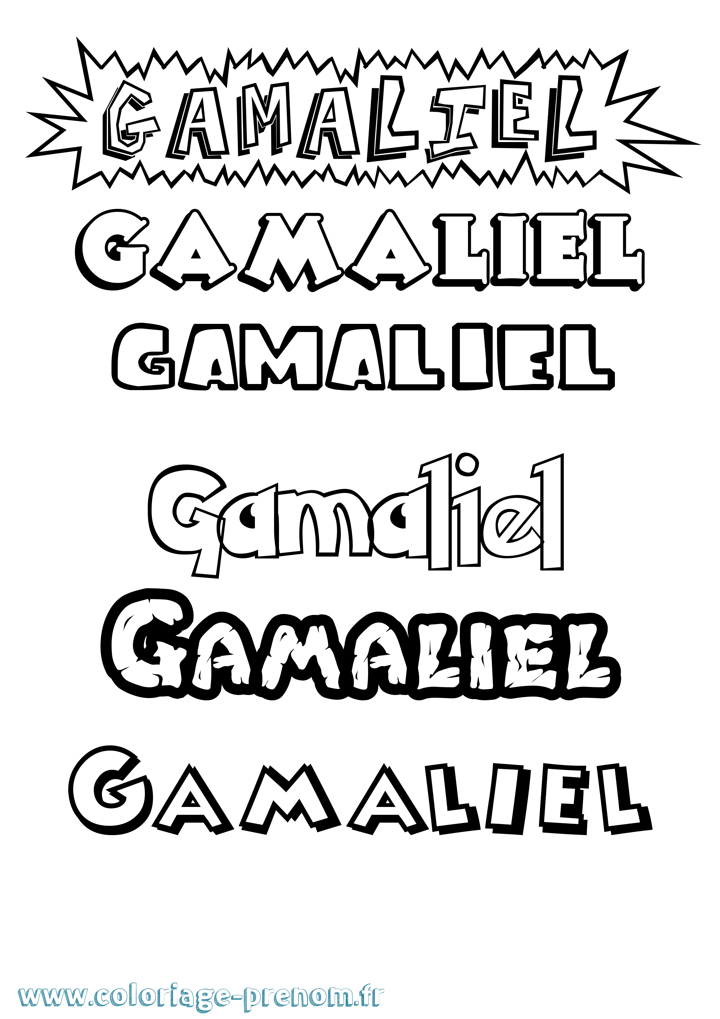 Coloriage prénom Gamaliel Dessin Animé