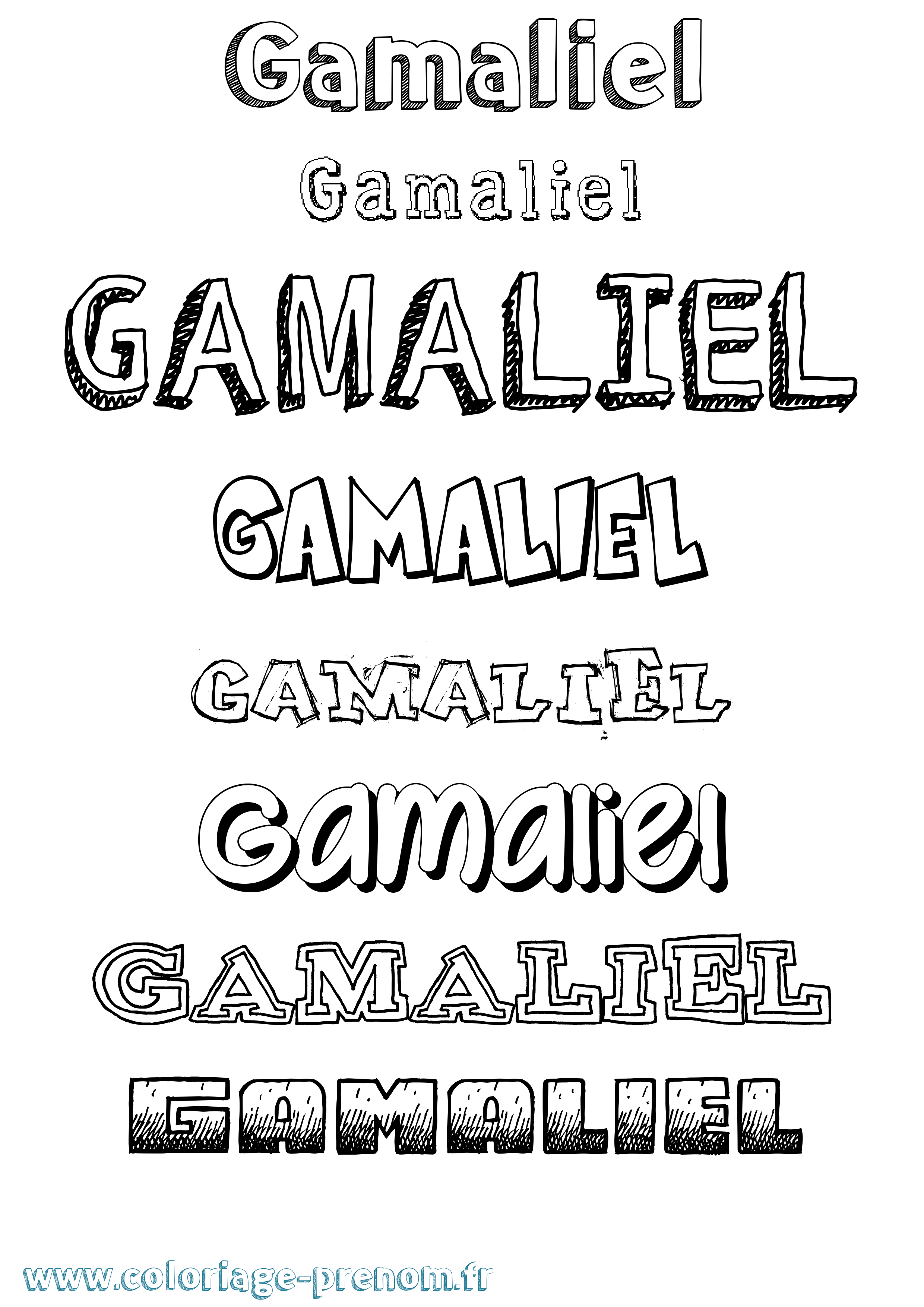 Coloriage prénom Gamaliel Dessiné
