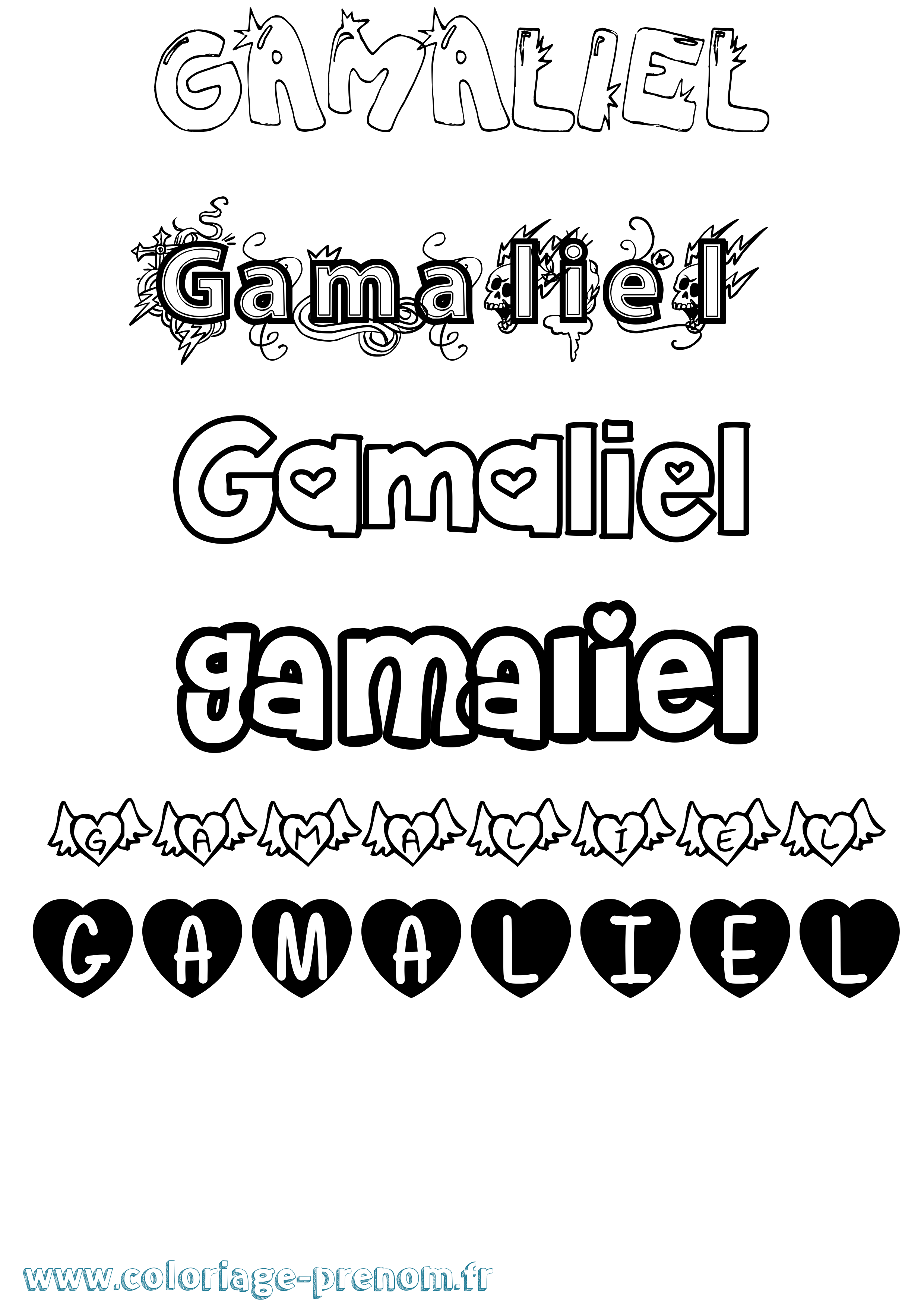 Coloriage prénom Gamaliel Girly