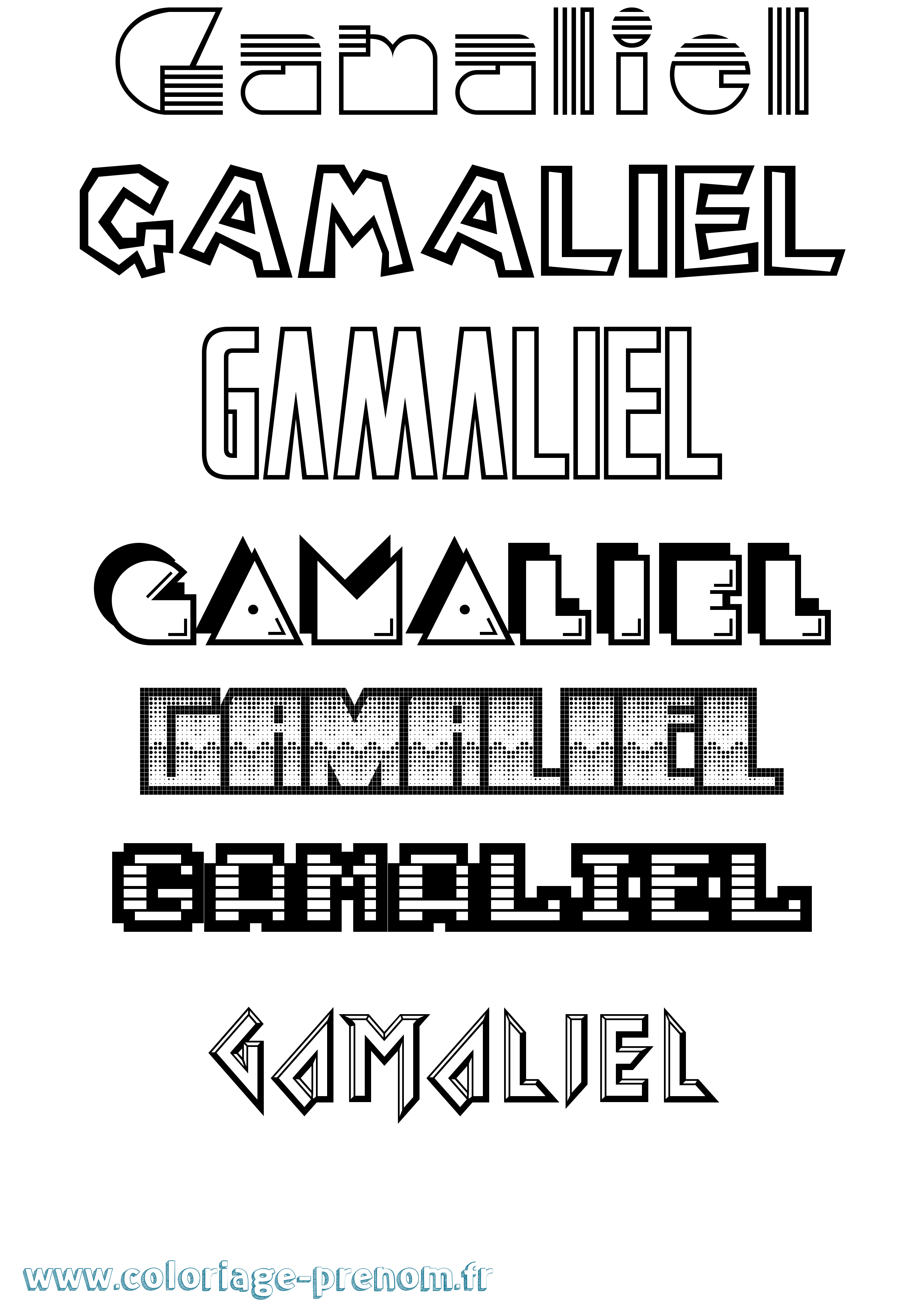 Coloriage prénom Gamaliel Jeux Vidéos