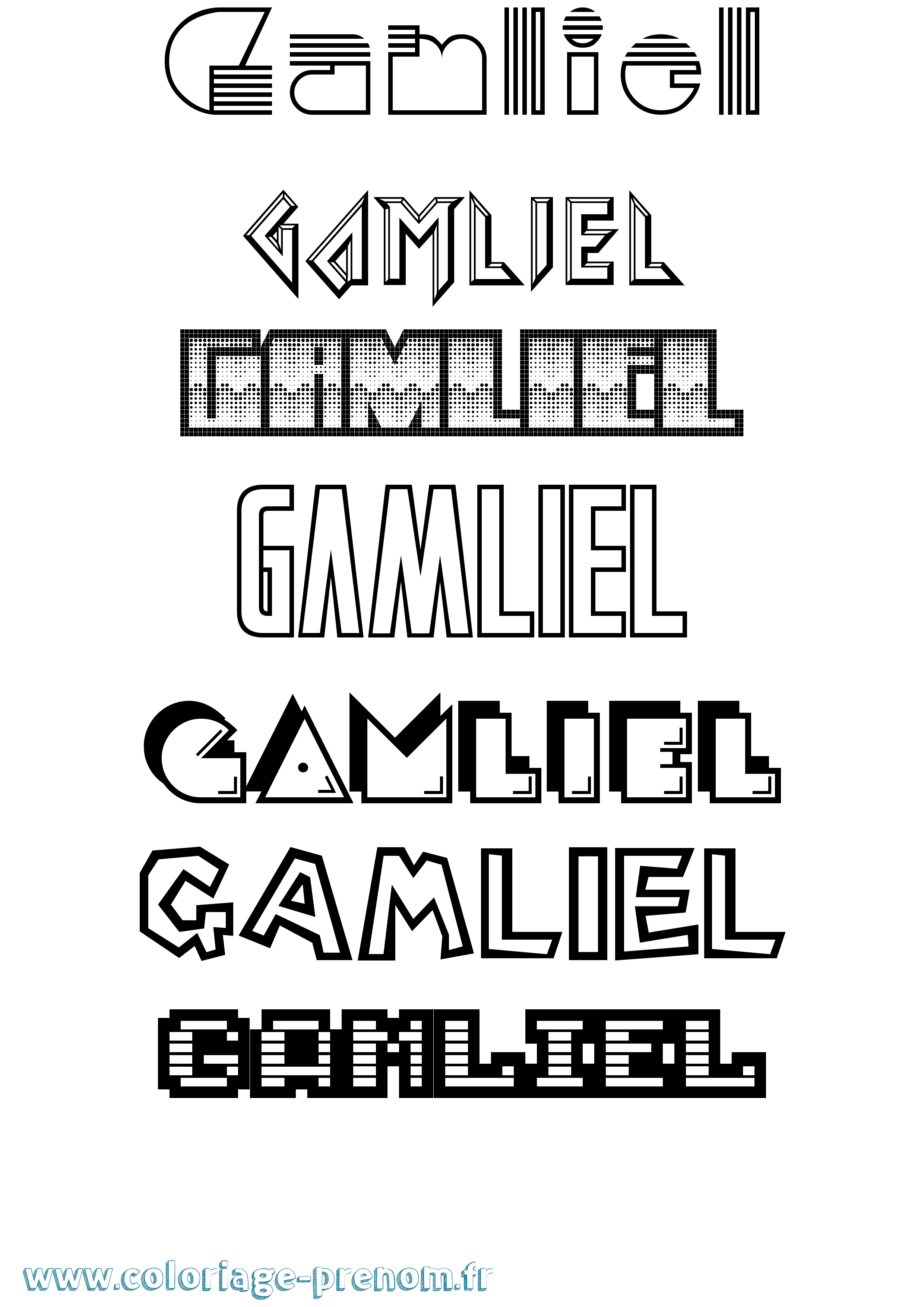 Coloriage prénom Gamliel Jeux Vidéos